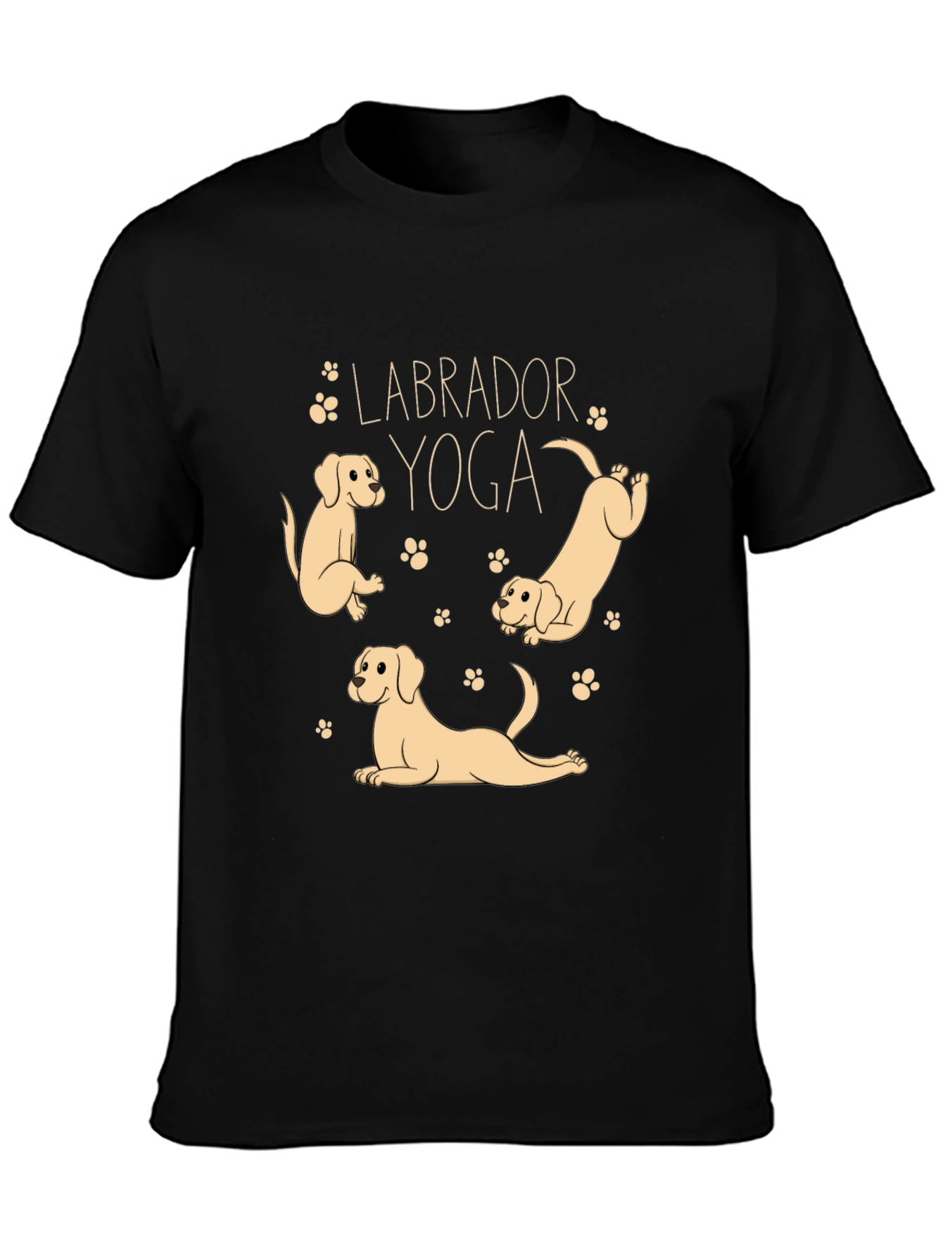 Labrador Yoga Black T-Shirt