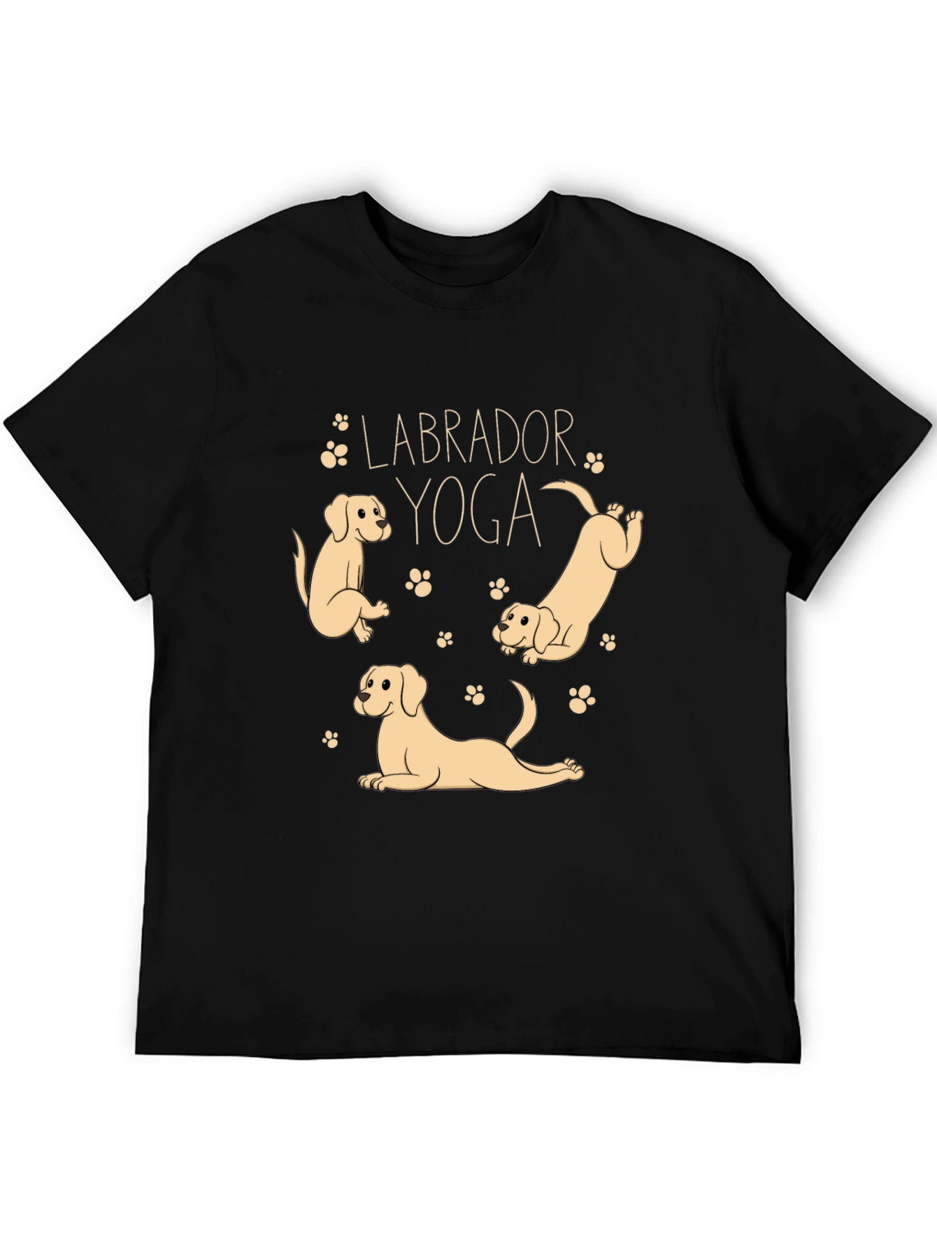 Labrador Yoga Black T-Shirt