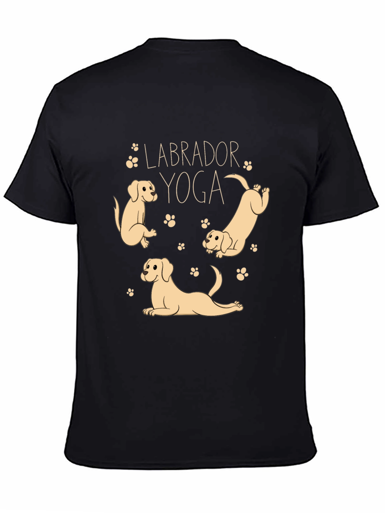 Labrador Yoga Black T-Shirt