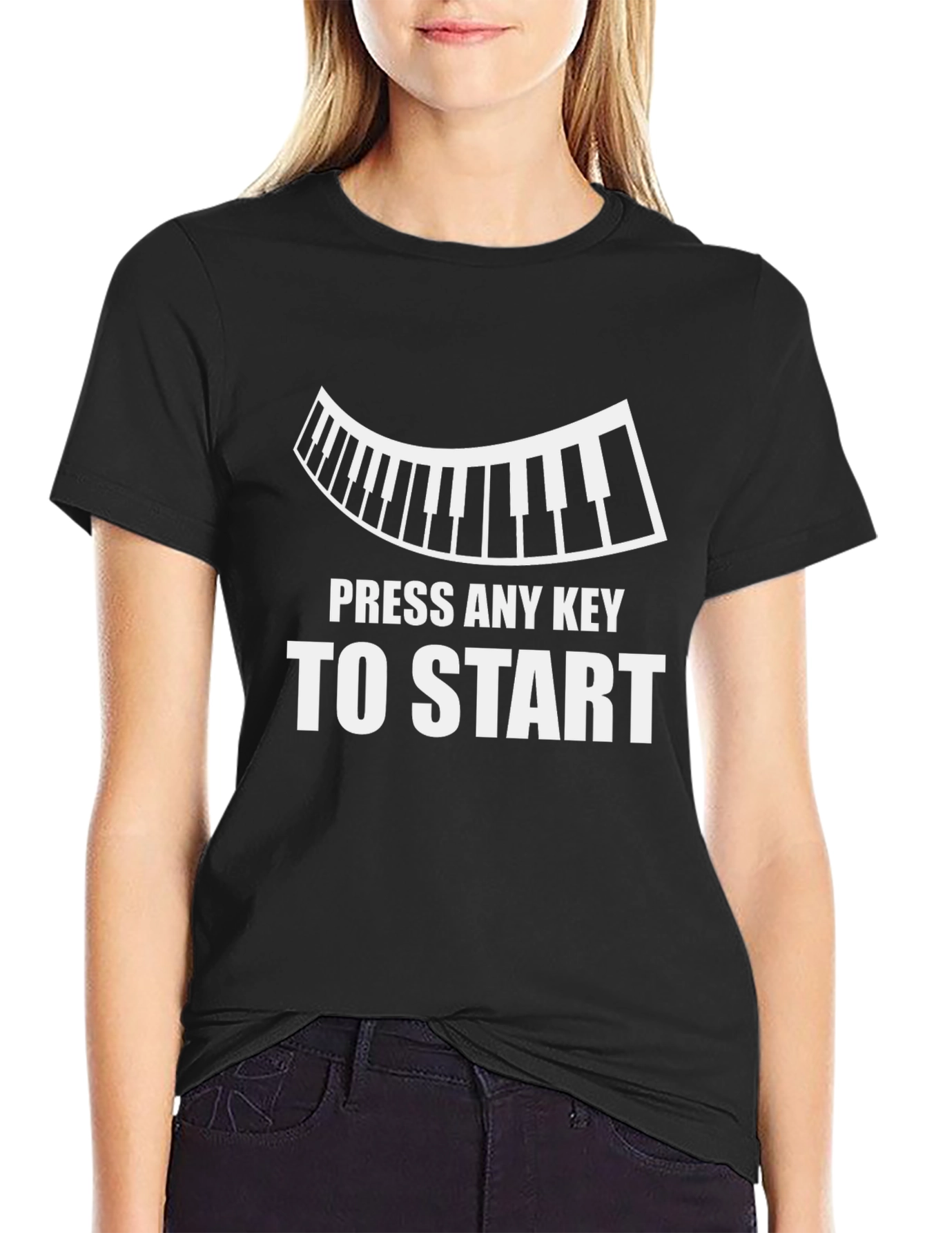 Press Any Key To Start Funny Piano Music T-Shirt