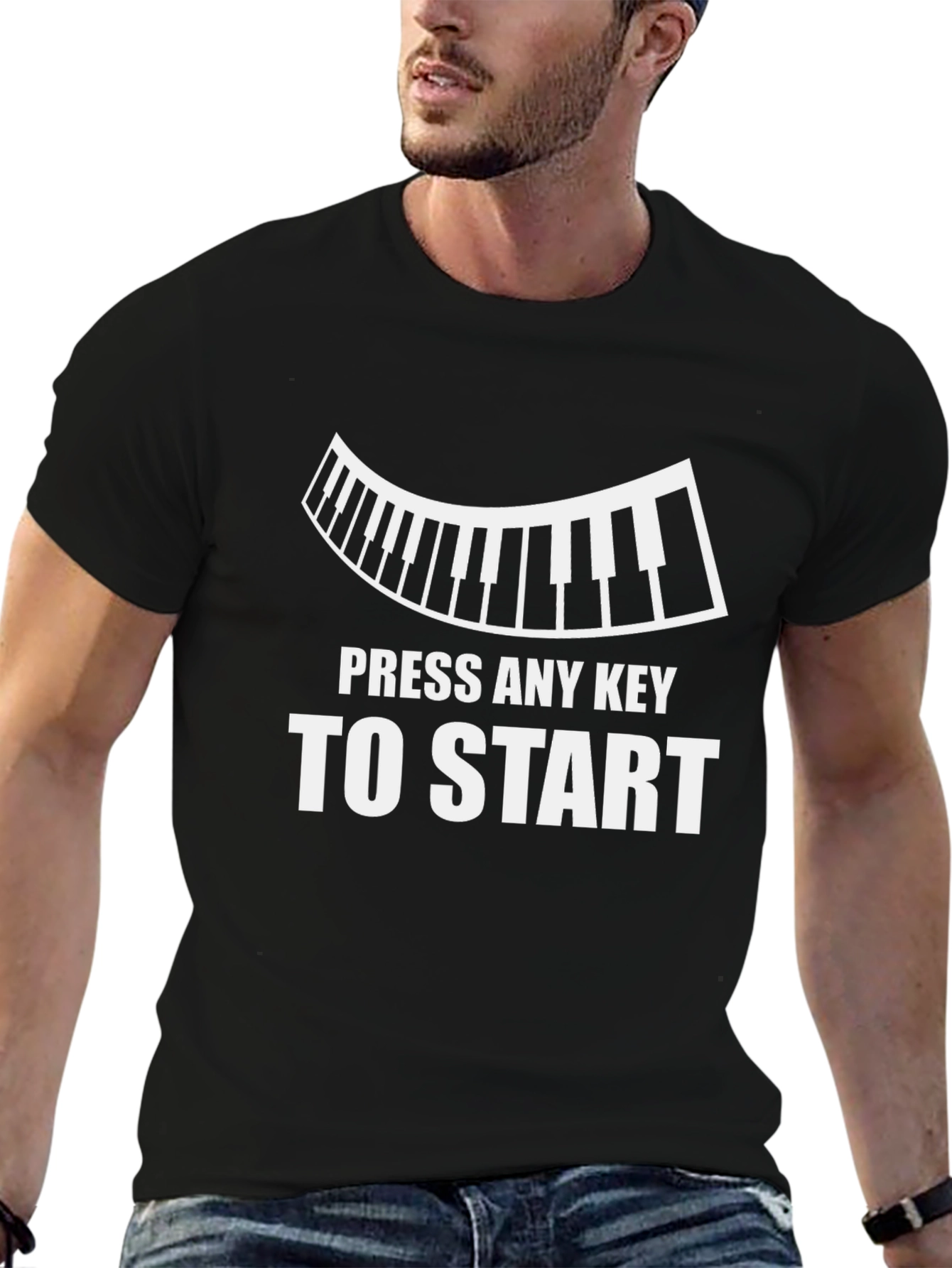 Press Any Key To Start Funny Piano Music T-Shirt