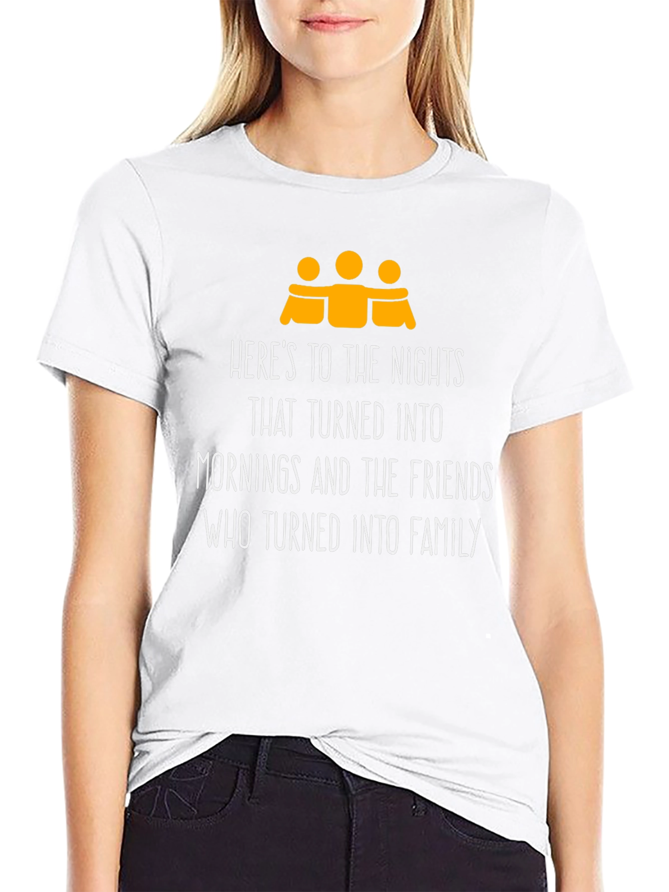 Friends Turned Family Black Graphic Tee