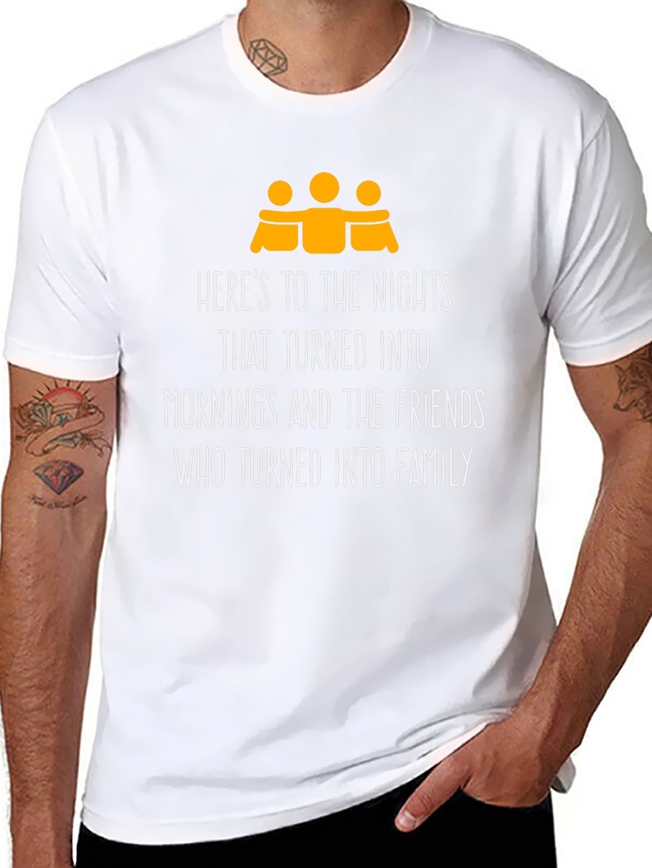 Friends Turned Family Black Graphic Tee