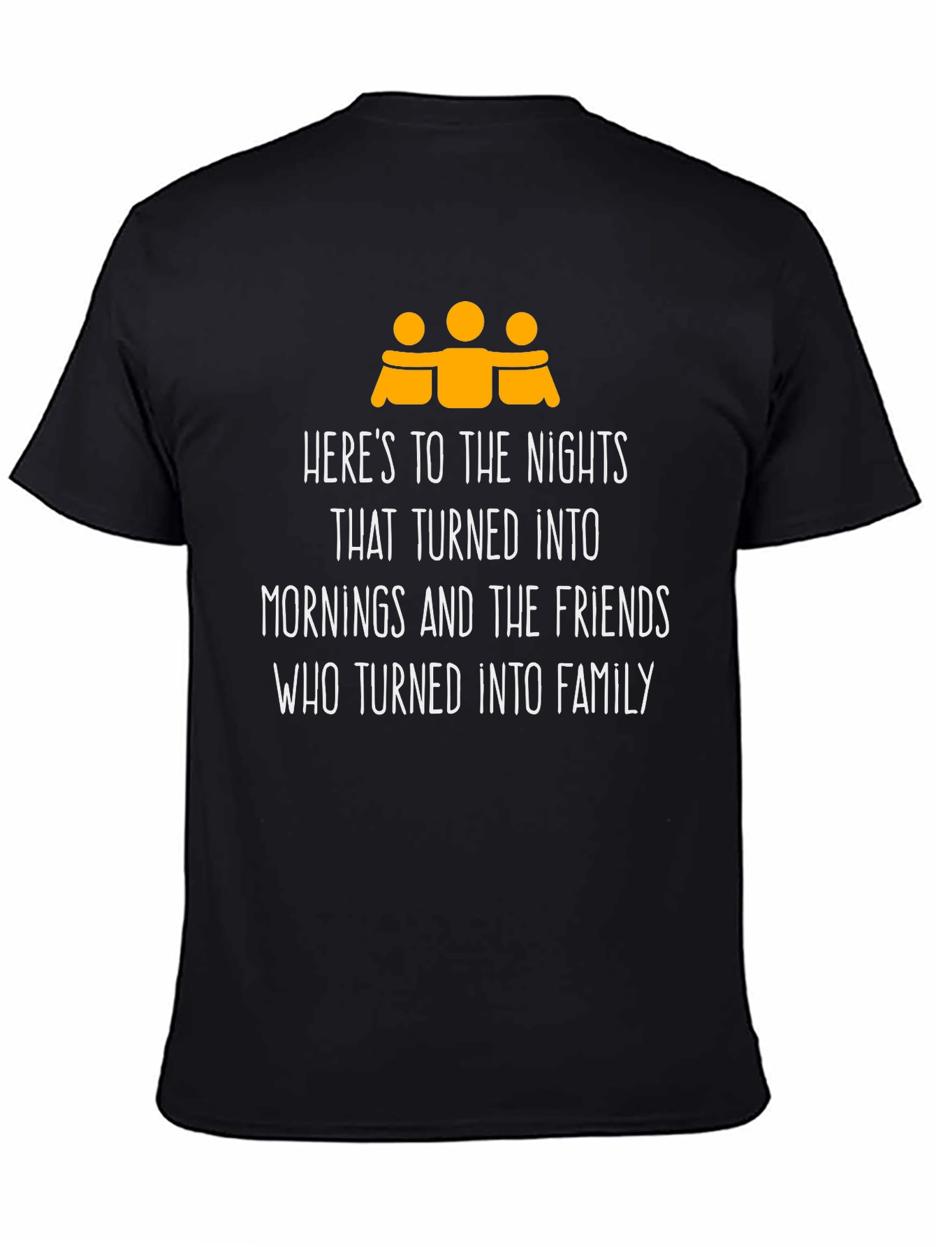 Friends Turned Family Black Graphic Tee