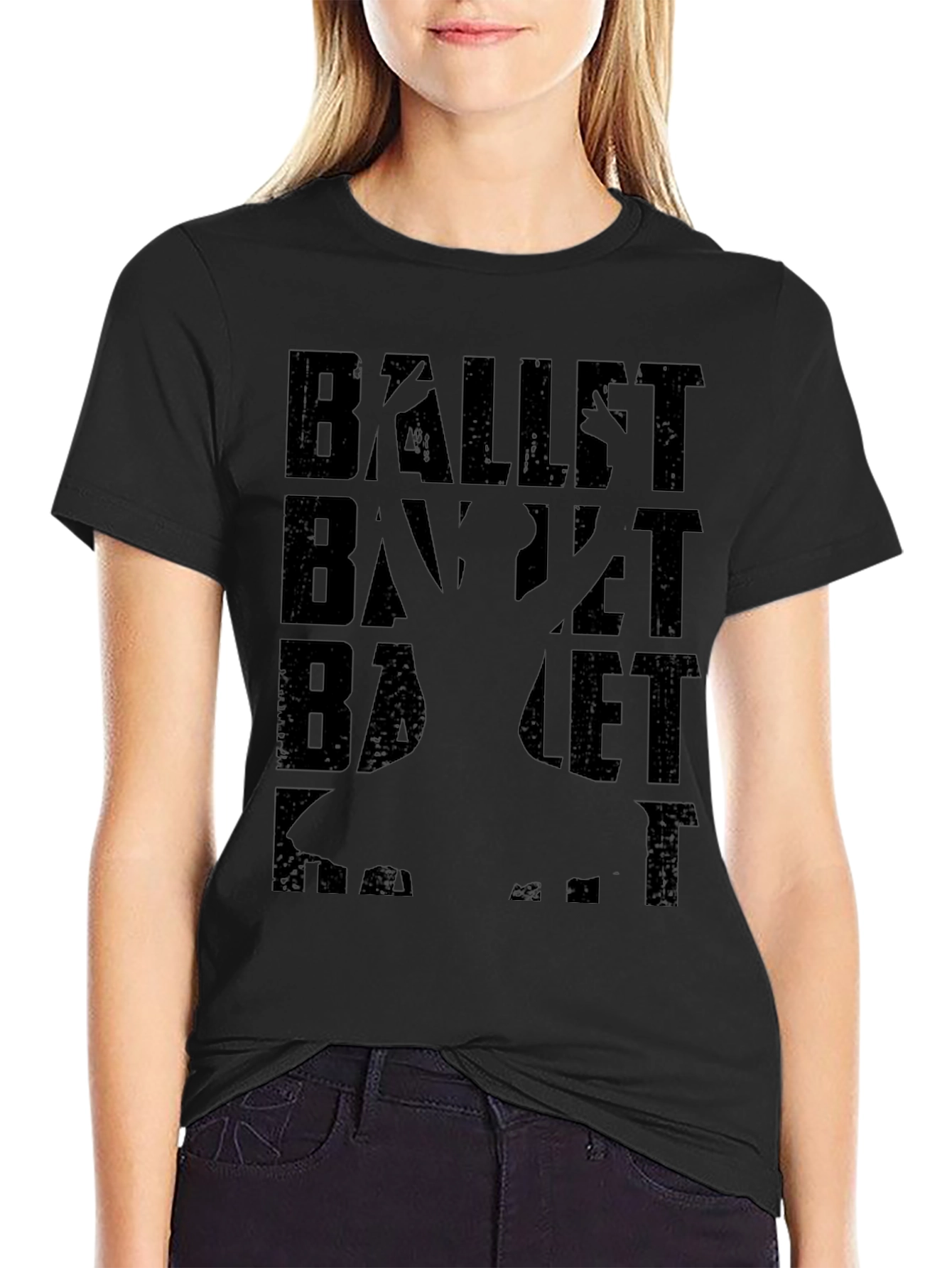 Ballet Silhouette Graphic Tee - Unisex Black Shirt