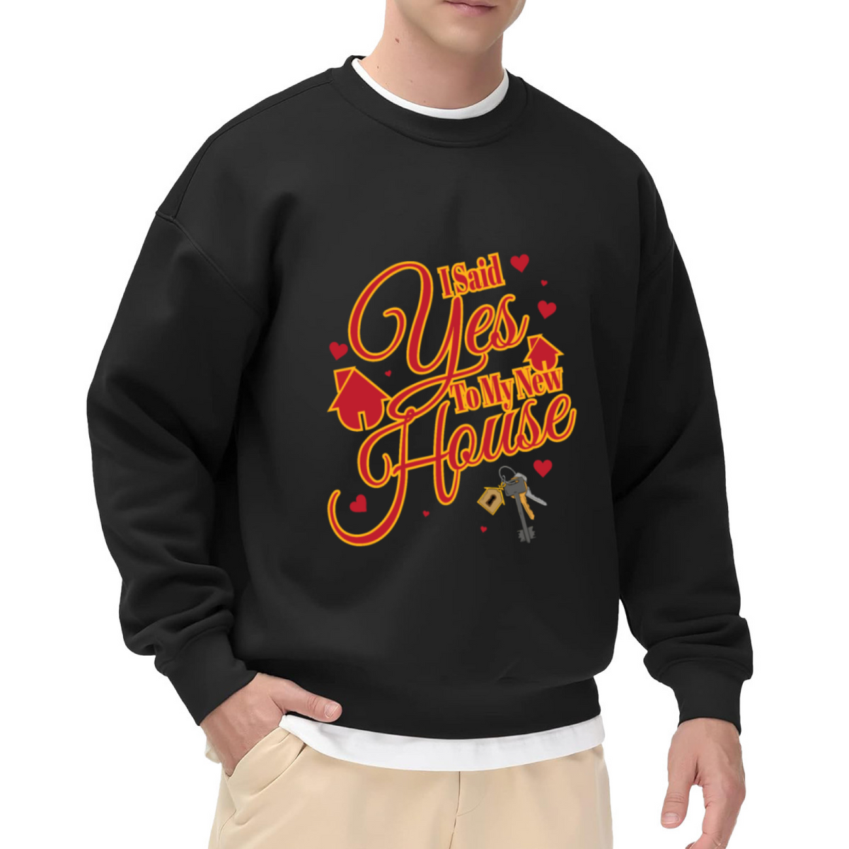 "New Home" Celebration Design - Crewneck Sweatshirt | New Home, Housewarming, Celebration Gift