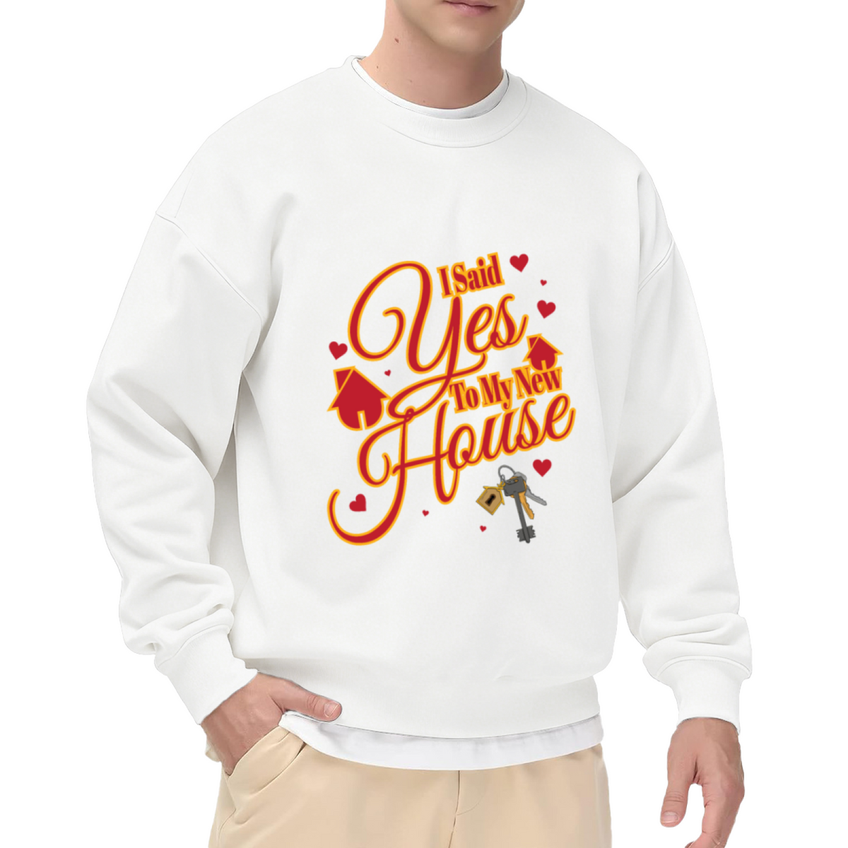 "New Home" Celebration Design - Crewneck Sweatshirt | New Home, Housewarming, Celebration Gift