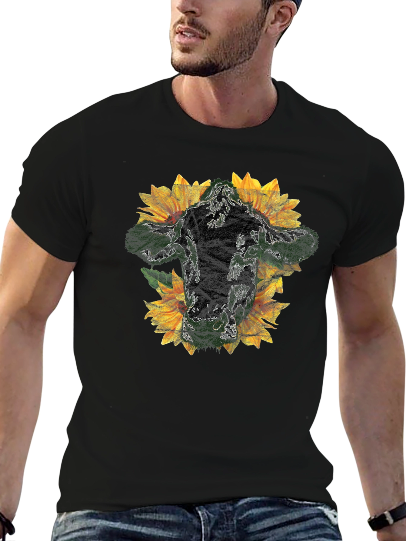 Sunflower Man Black Graphic Tee