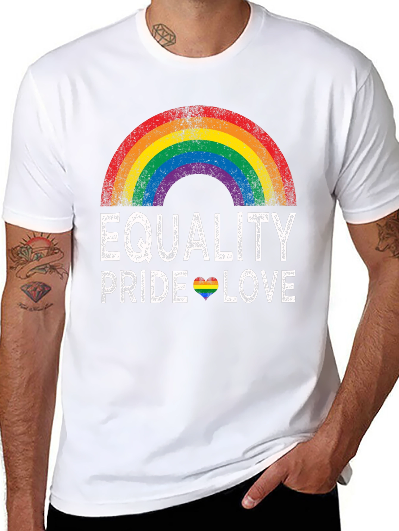 Equality Pride Love Rainbow Graphic T-Shirt