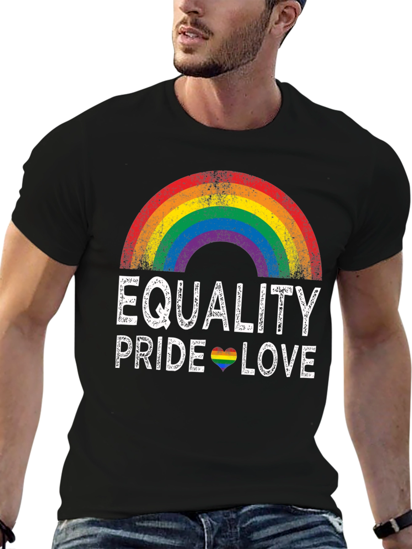 Equality Pride Love Rainbow Graphic T-Shirt