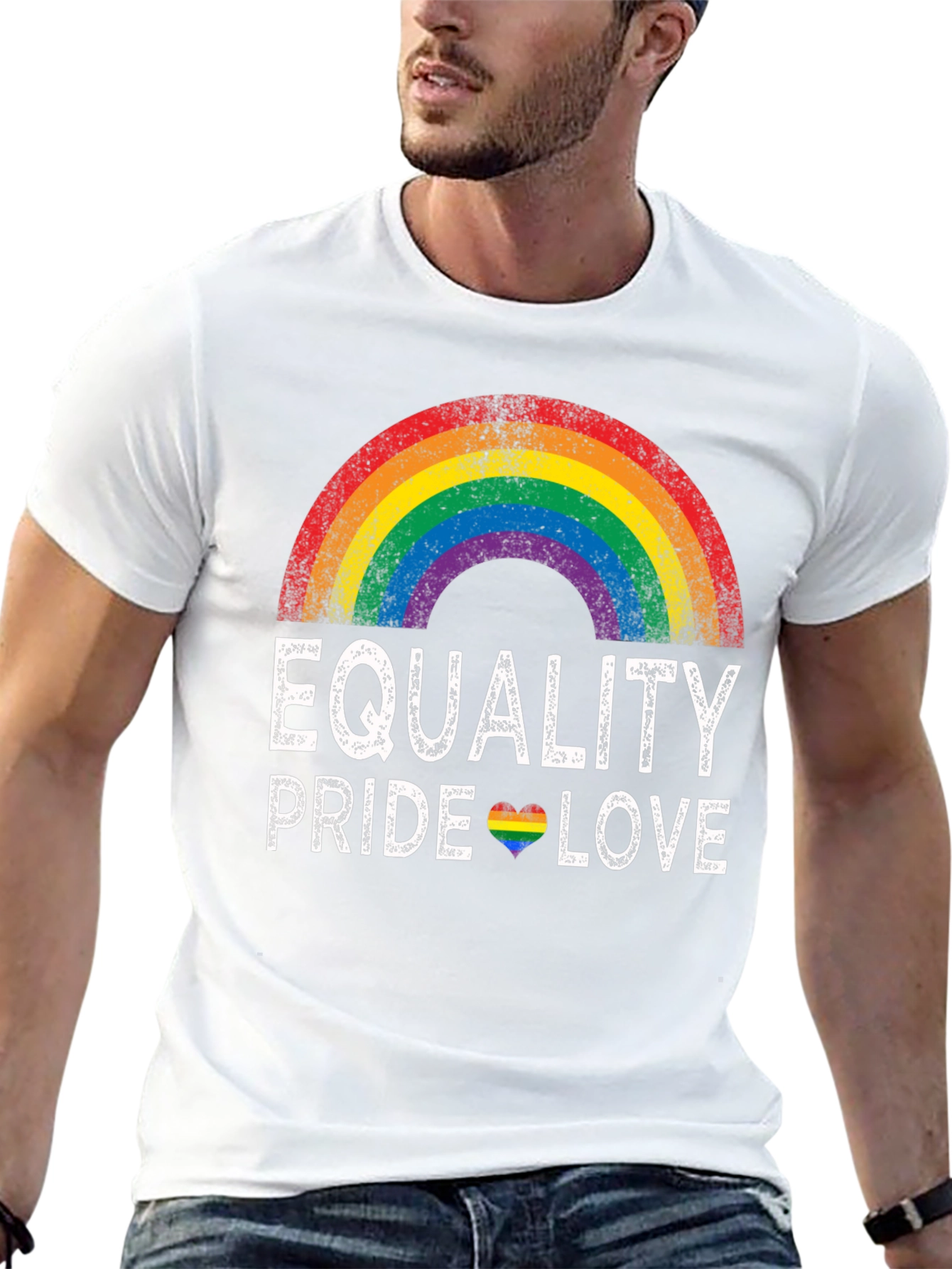 Equality Pride Love Rainbow Graphic T-Shirt