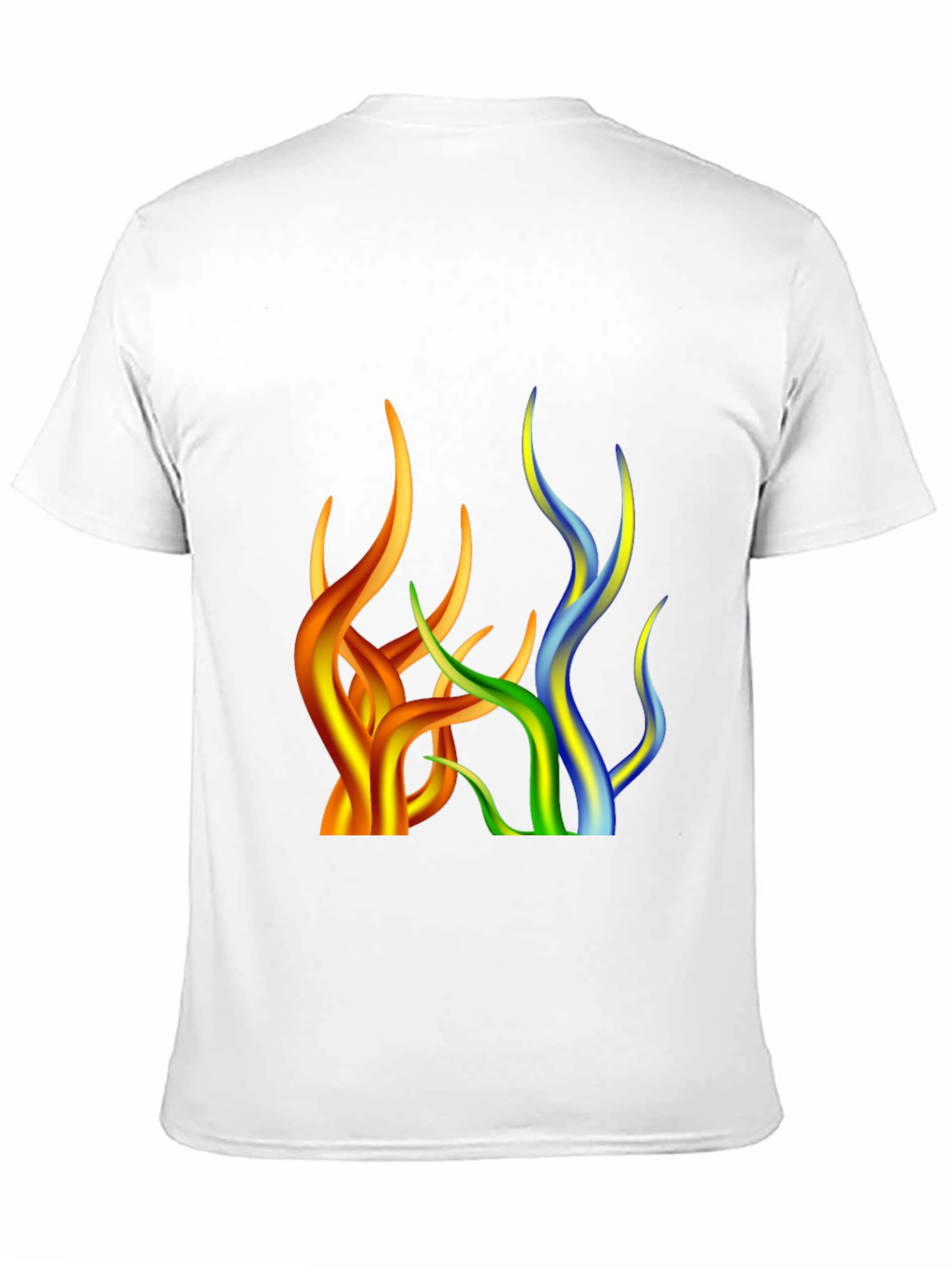 Abstract Flame Design Black T-Shirt