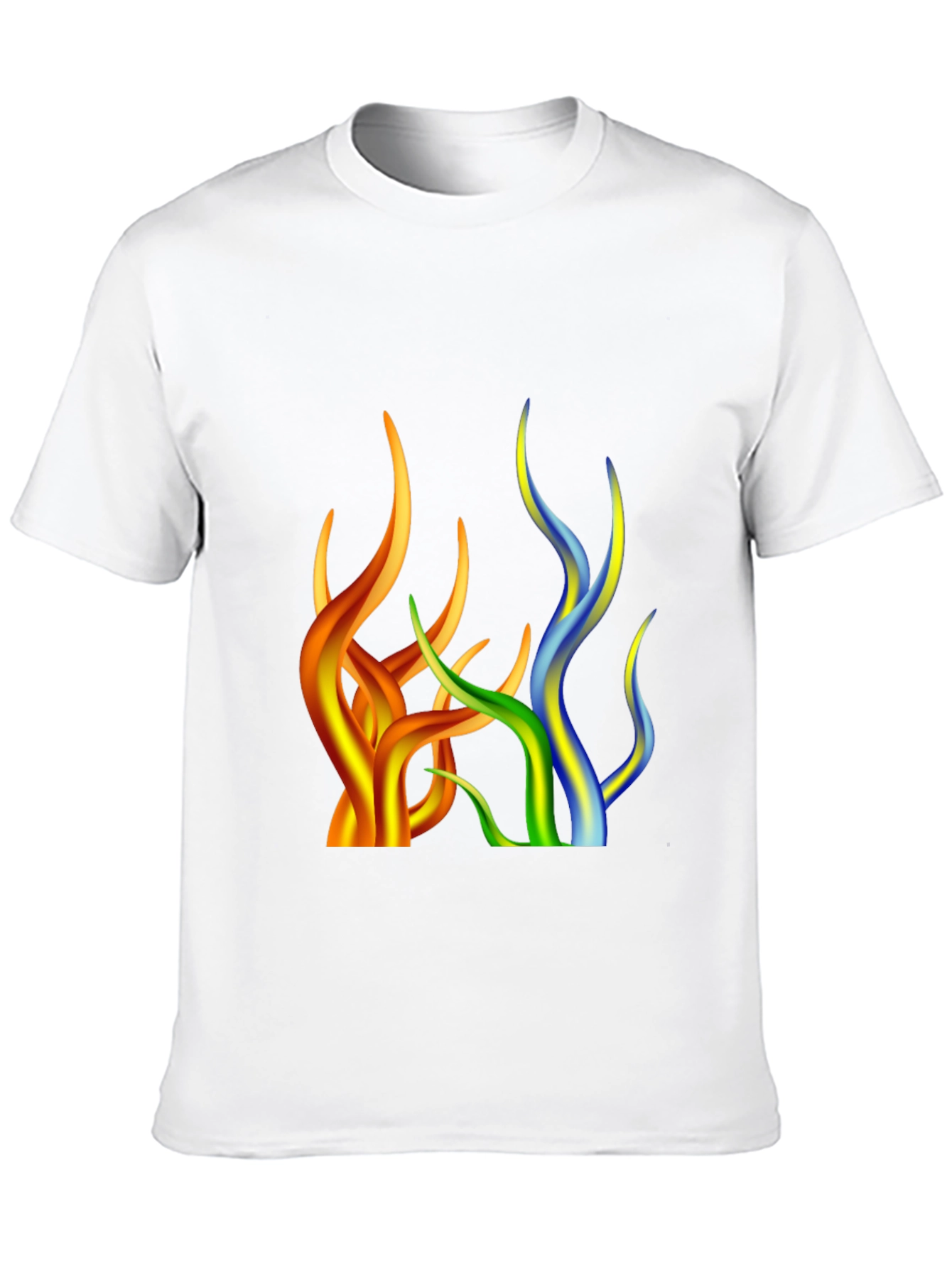 Abstract Flame Design Black T-Shirt