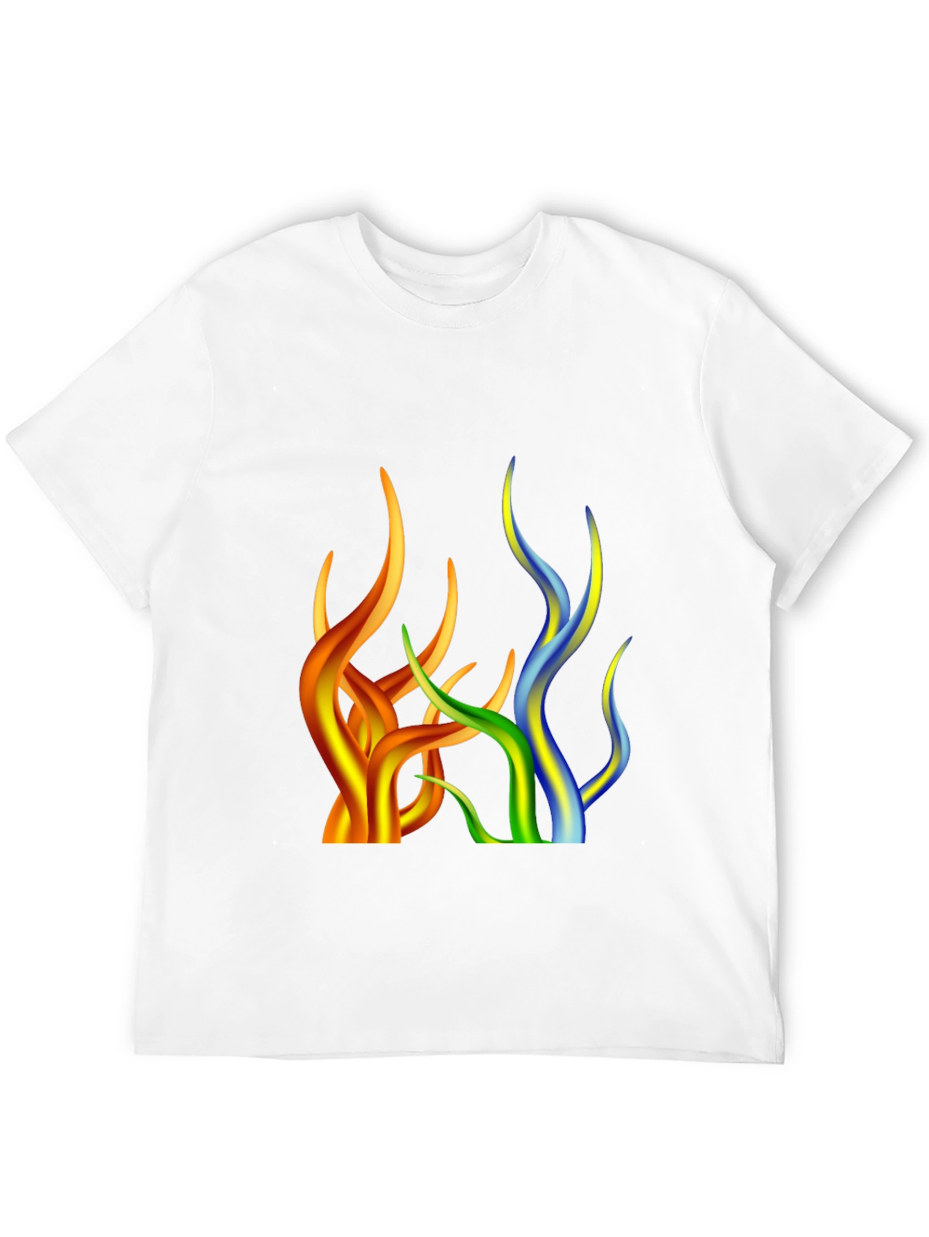 Abstract Flame Design Black T-Shirt