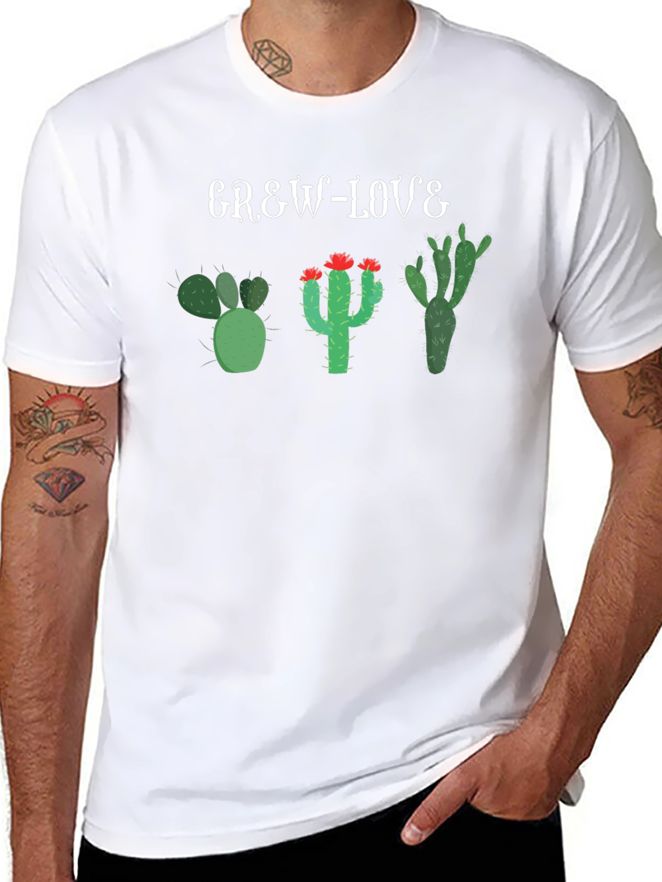 Grew Love Cactus T-Shirt - Unique Desert Plant Tee
