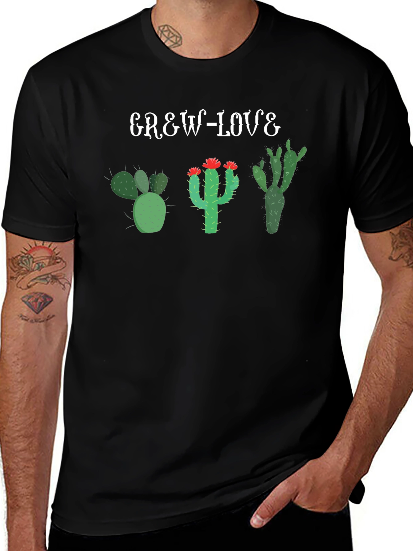Grew Love Cactus T-Shirt - Unique Desert Plant Tee
