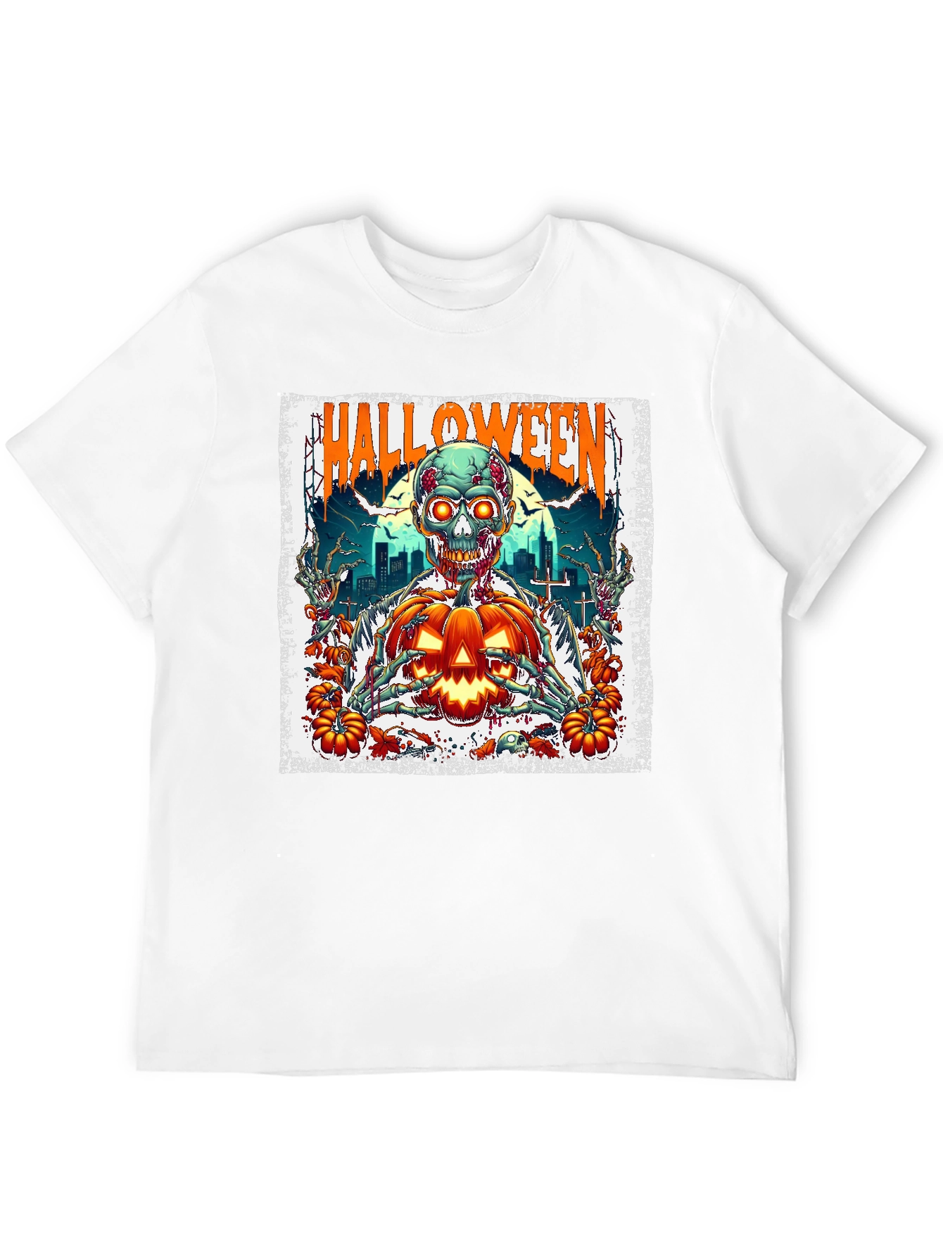 Halloween Zombie Pumpkin Graphic Tee