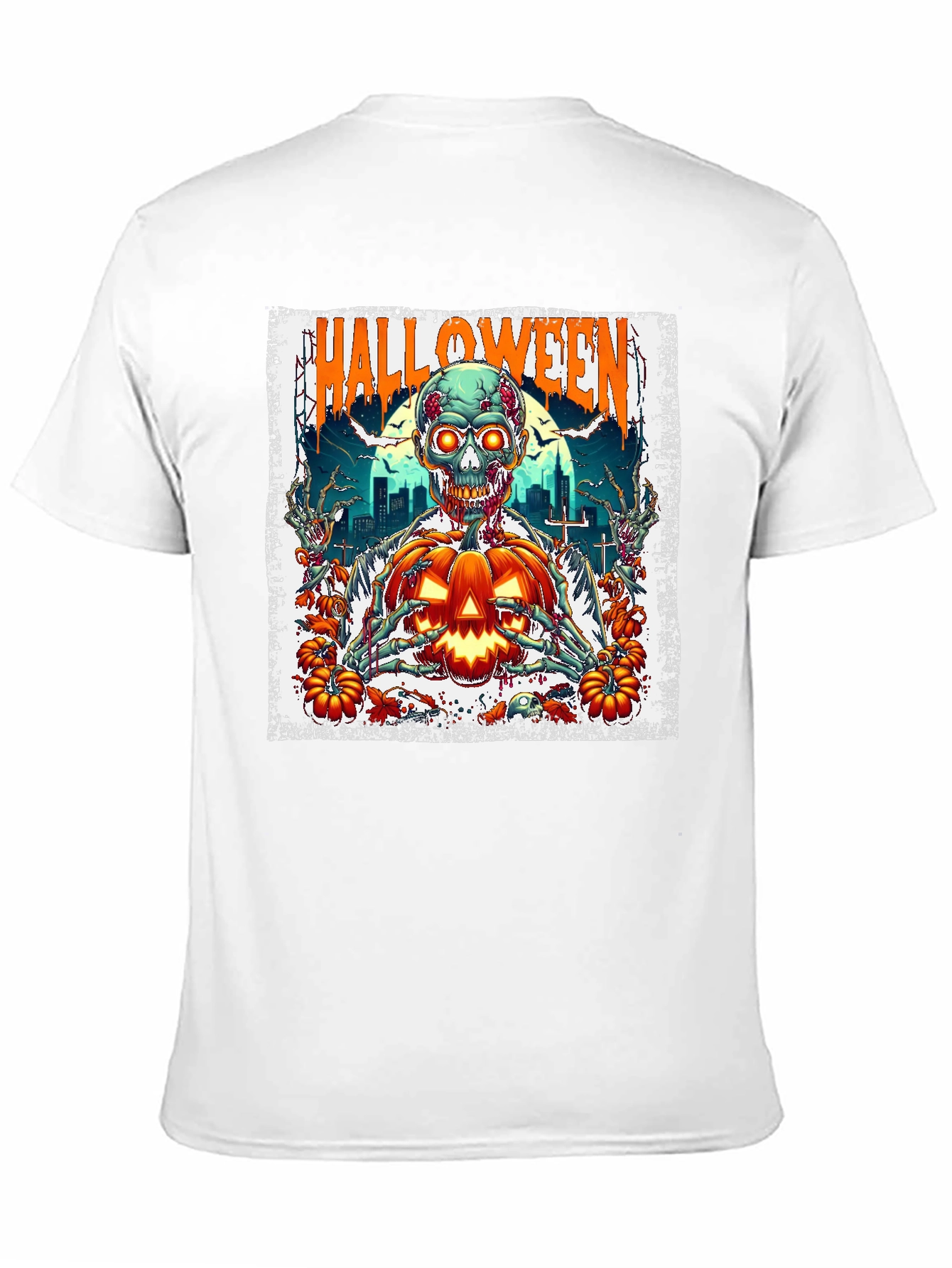 Halloween Zombie Pumpkin Graphic Tee