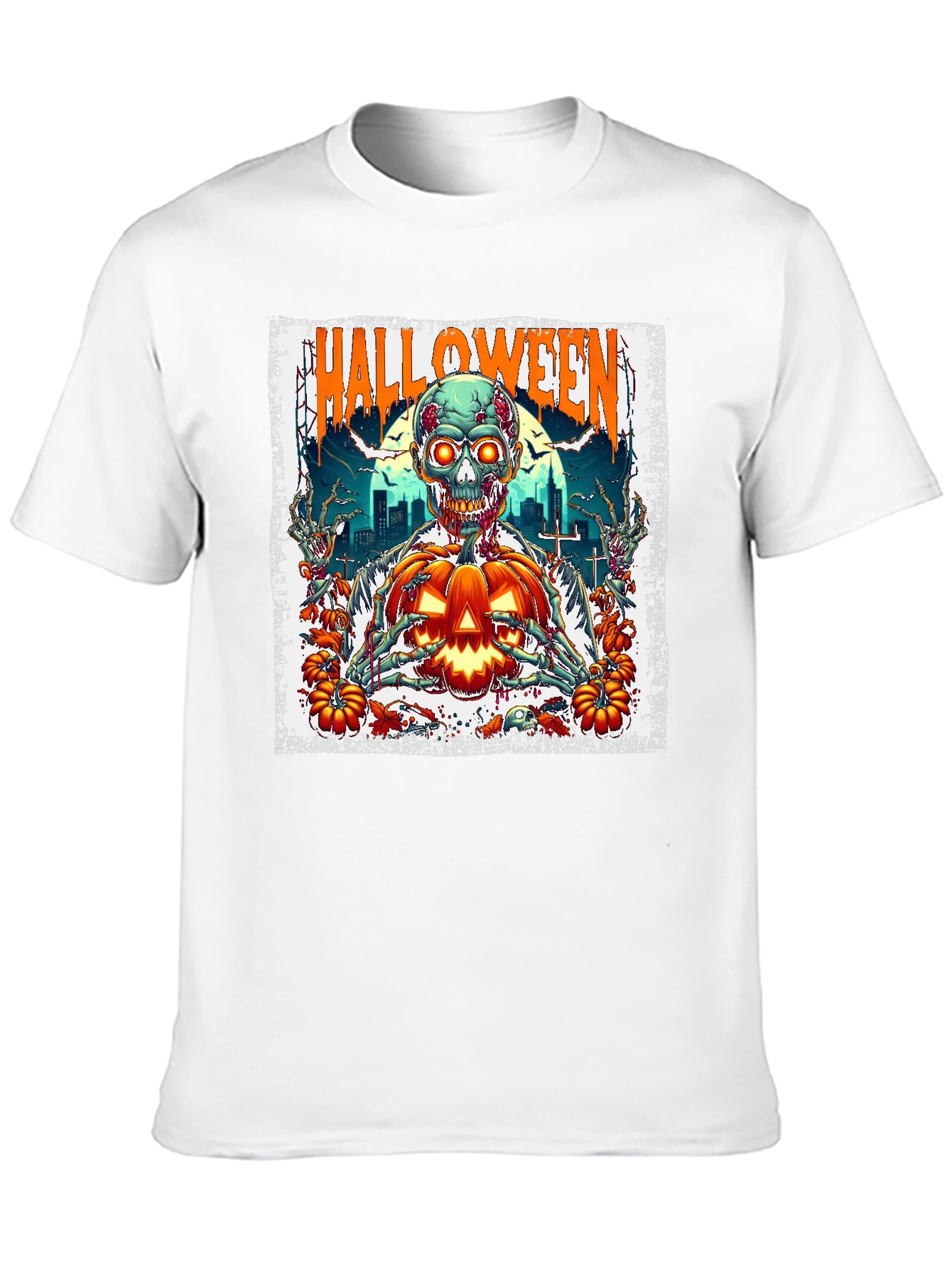 Halloween Zombie Pumpkin Graphic Tee