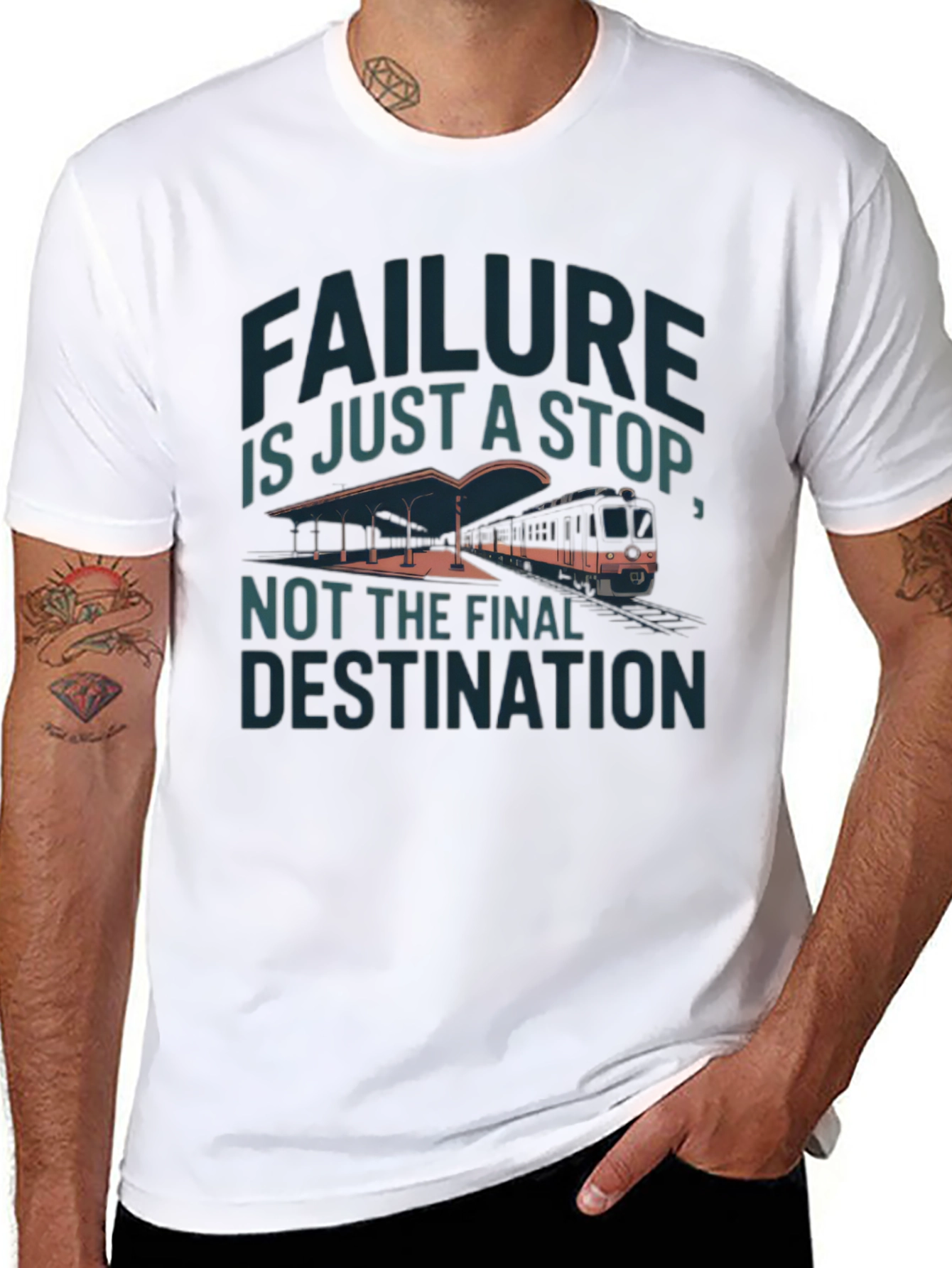 Motivational Graphic T-Shirt - Failure is Just a Stop