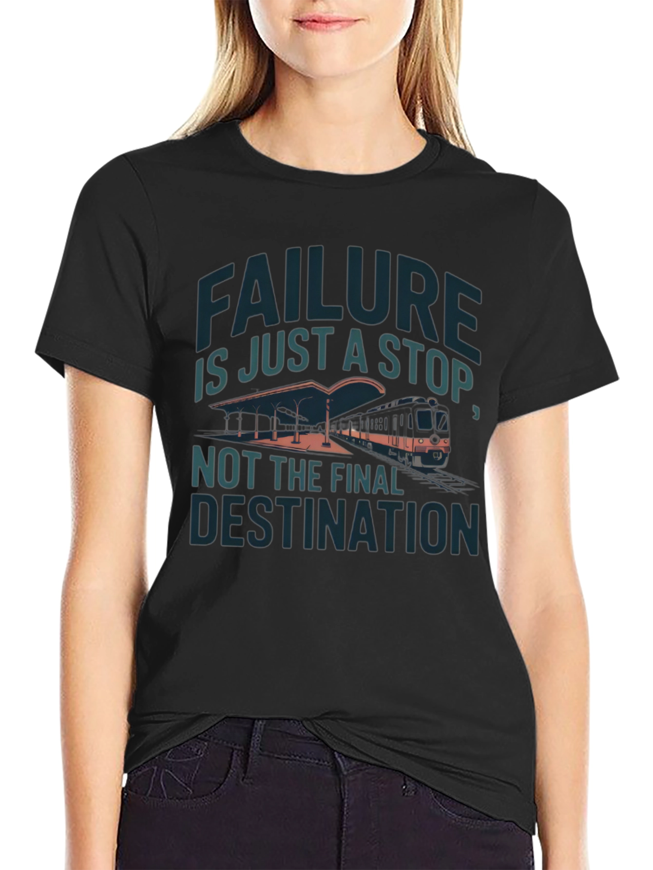 Motivational Graphic T-Shirt - Failure is Just a Stop