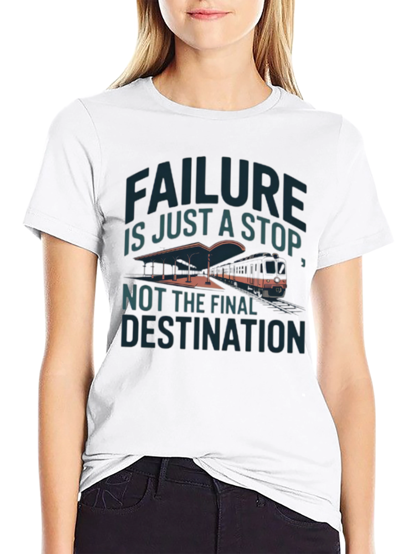 Motivational Graphic T-Shirt - Failure is Just a Stop