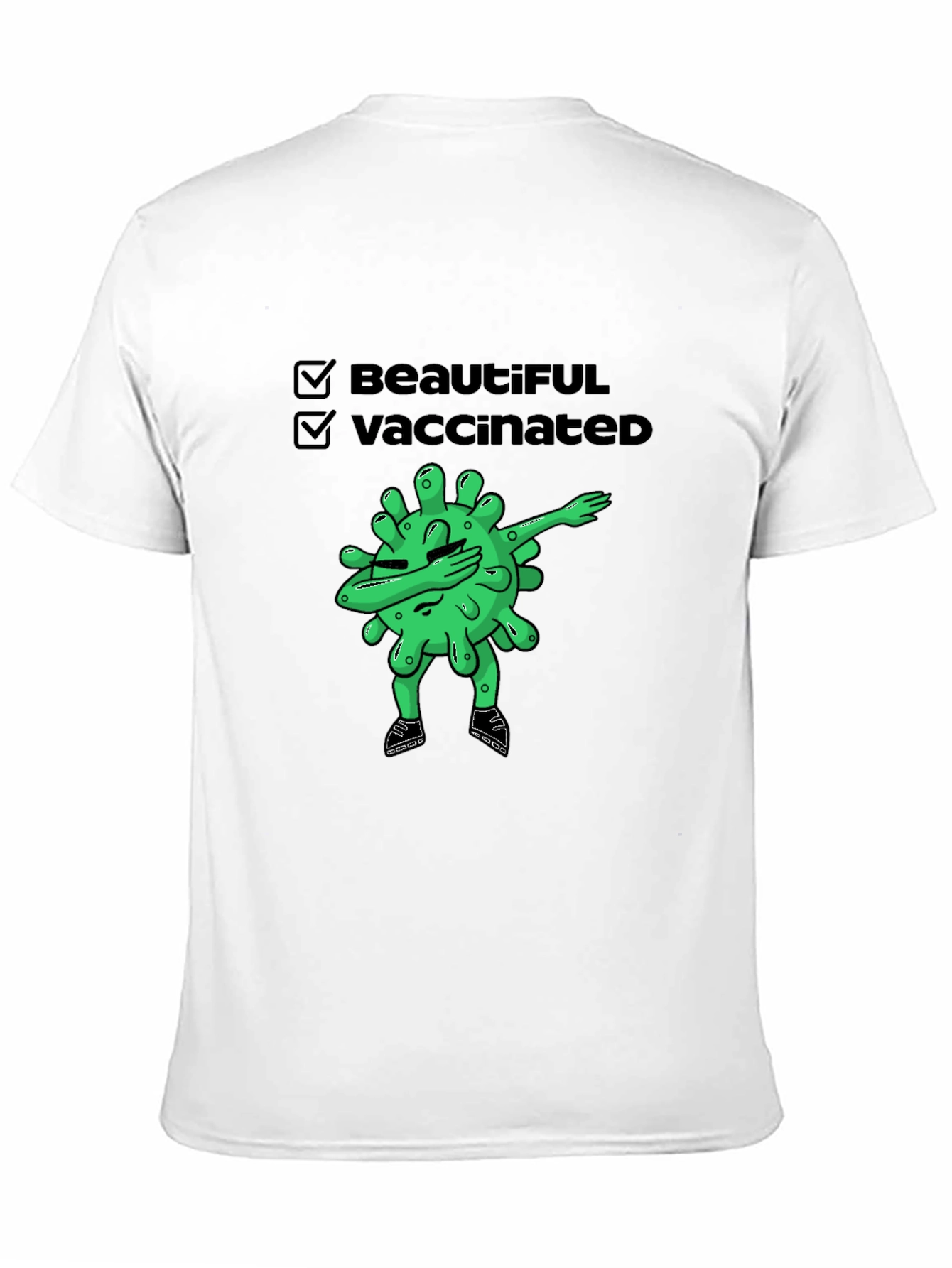 Beautiful & Vaccinated Cartoon Graphic T-Shirt