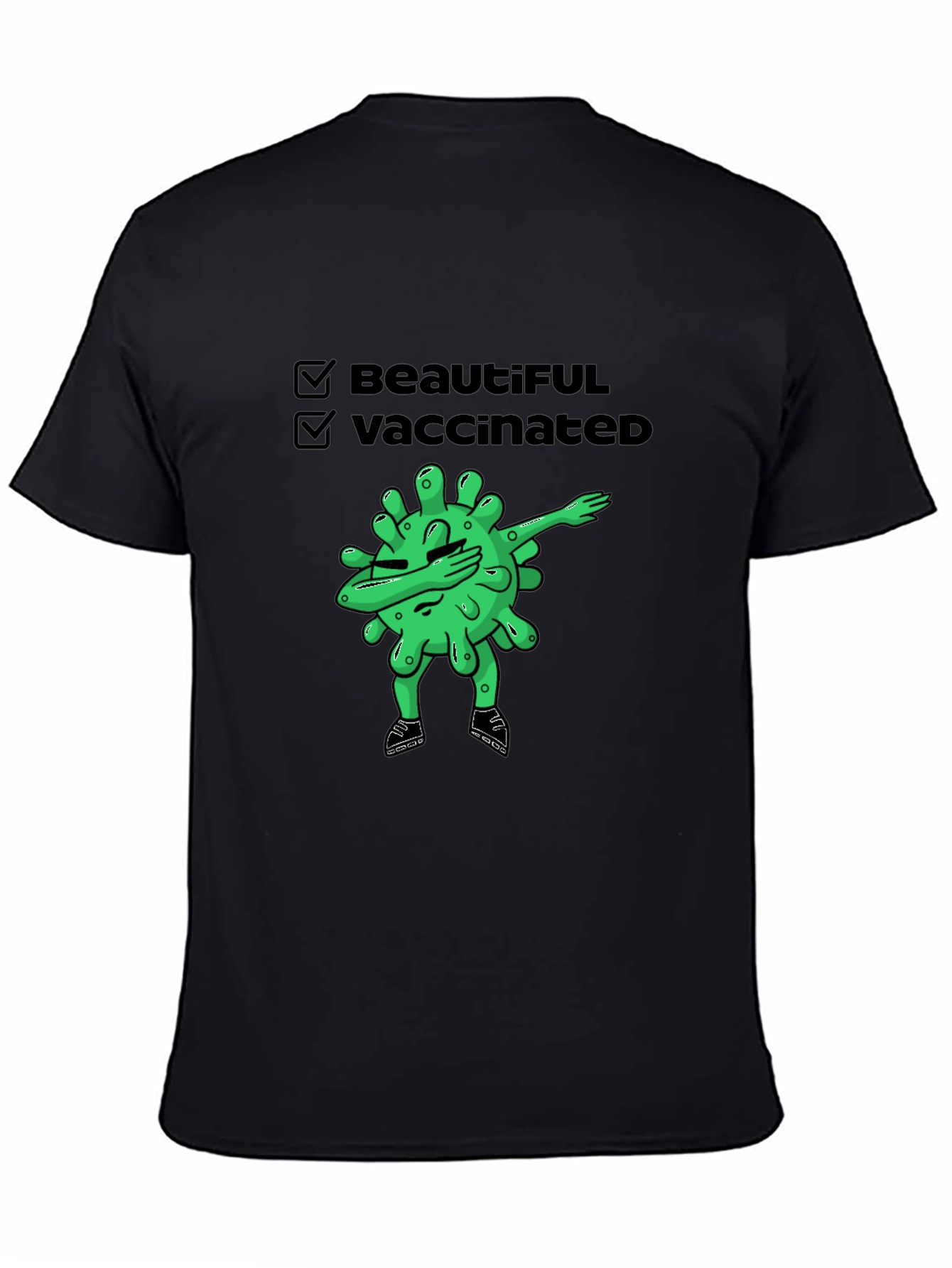 Beautiful & Vaccinated Cartoon Graphic T-Shirt