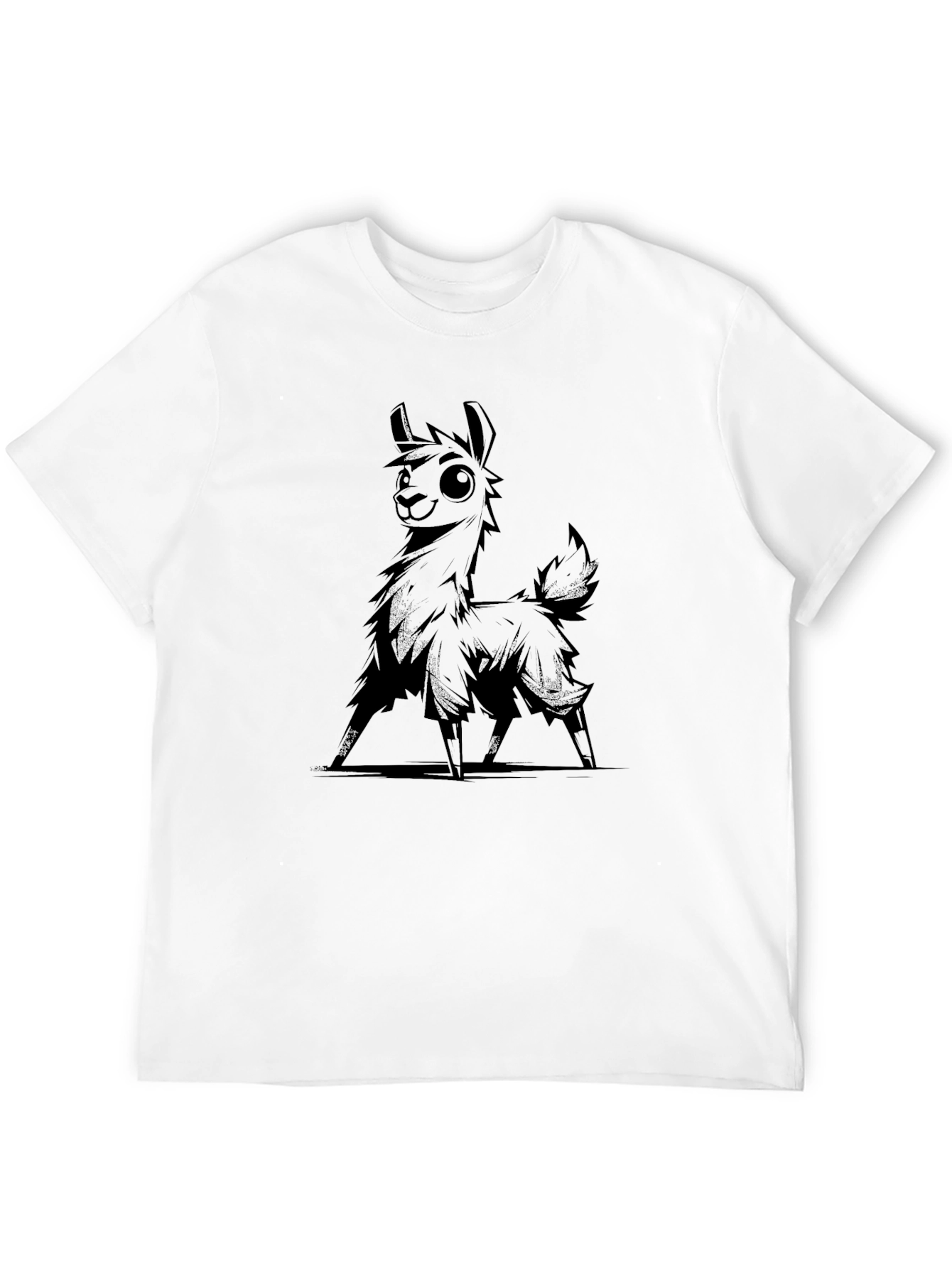 Llama Graphic Tee - Cool Black T-Shirt