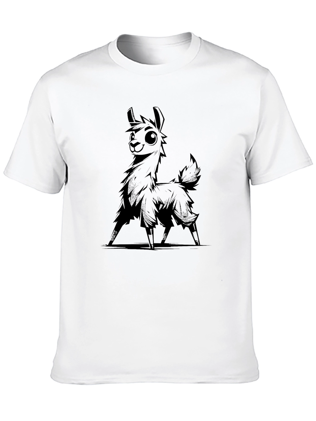 Llama Graphic Tee - Cool Black T-Shirt