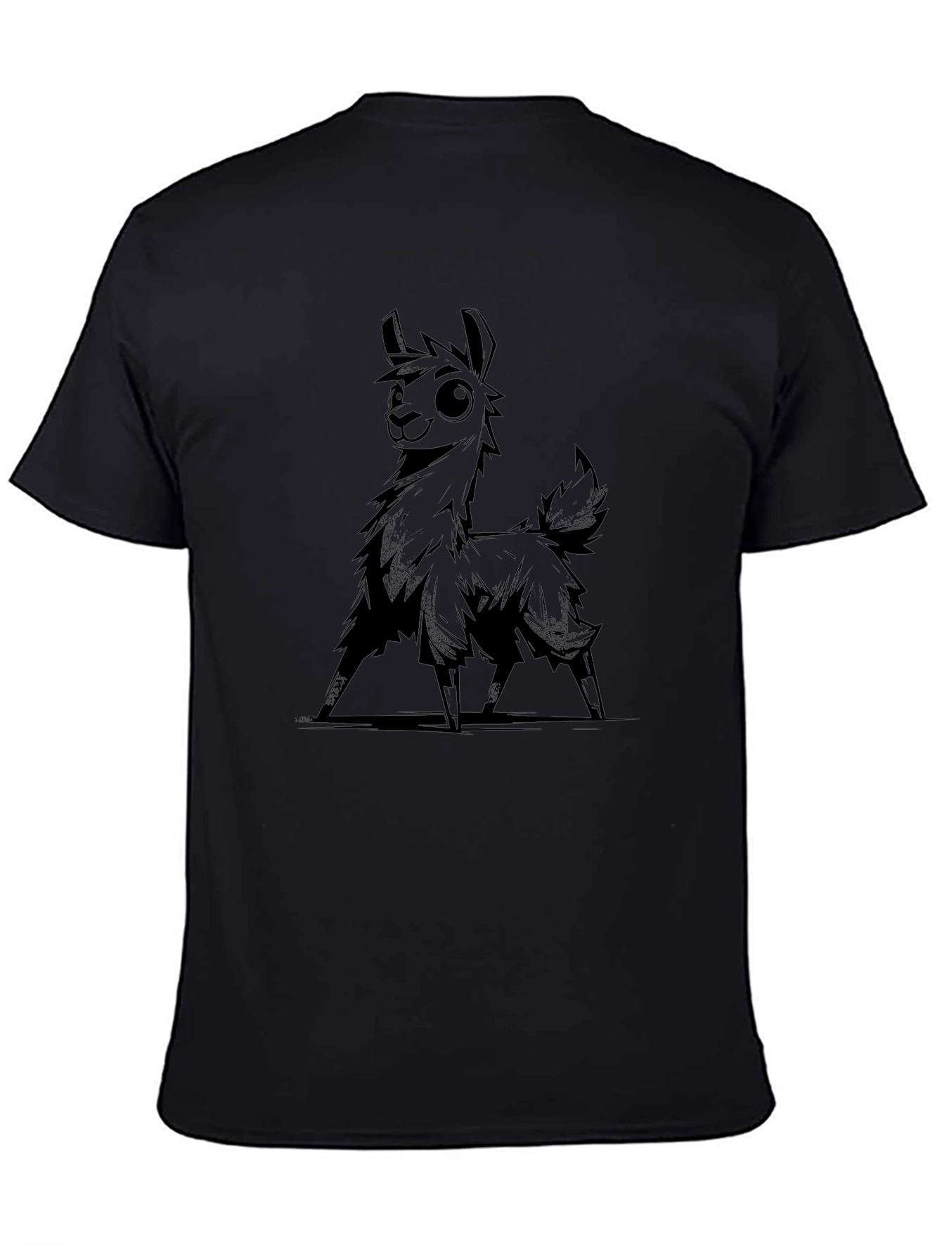 Llama Graphic Tee - Cool Black T-Shirt