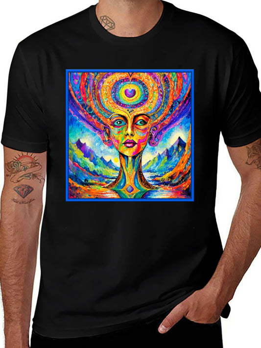 Psychedelic Art T-Shirt - Colorful Mindscape Design