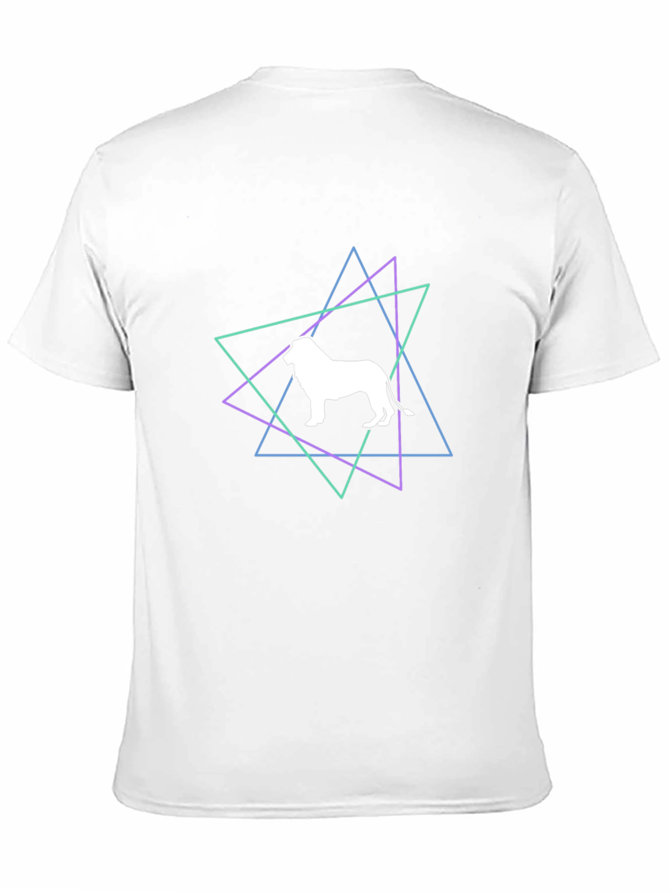 Geometric Lion Graphic Black T-Shirt