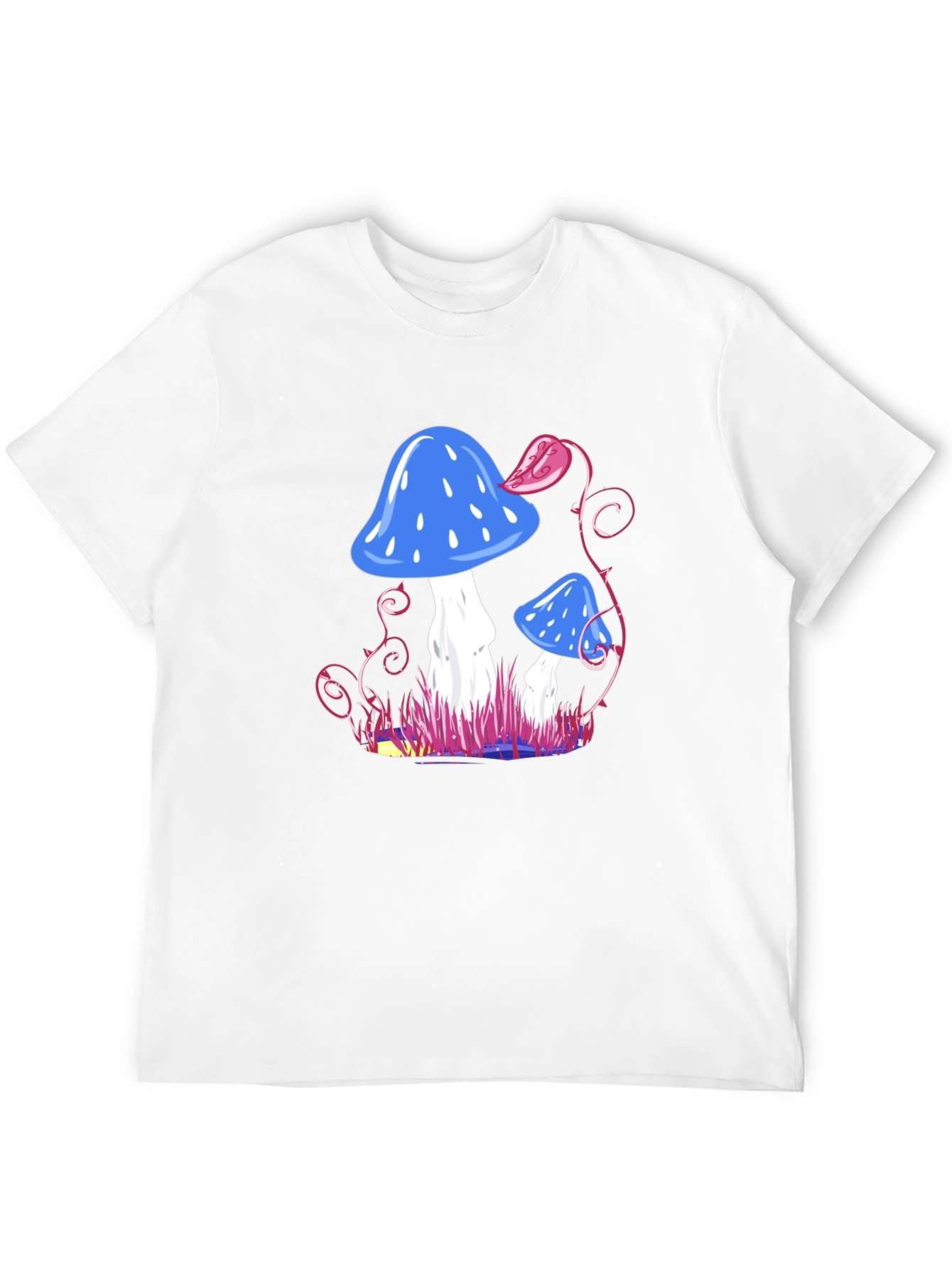 Mushroom Fantasy Graphic Tee - Black Cotton