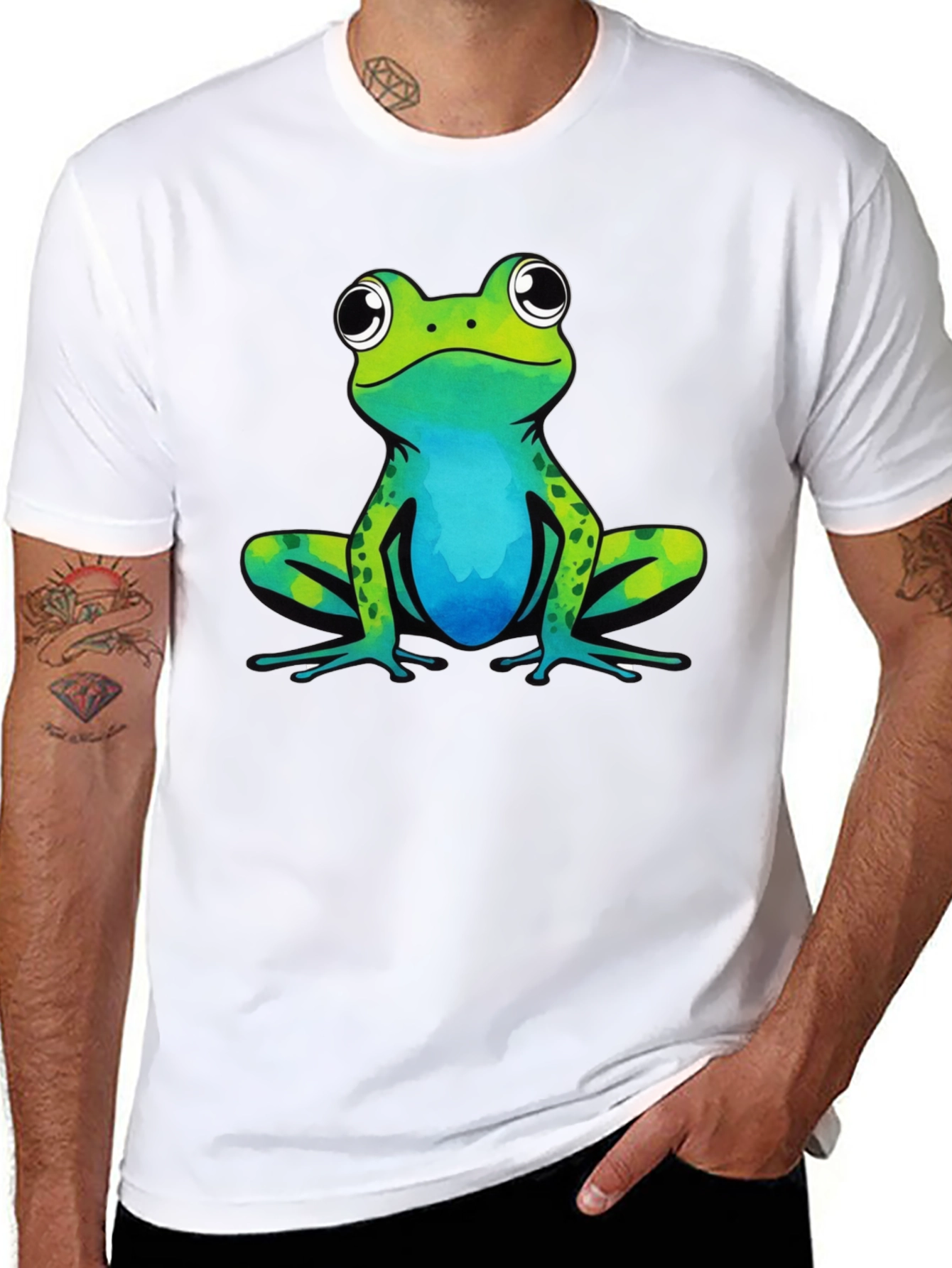 Cool Frog Graphic T-Shirt - Stylish Mens Tee