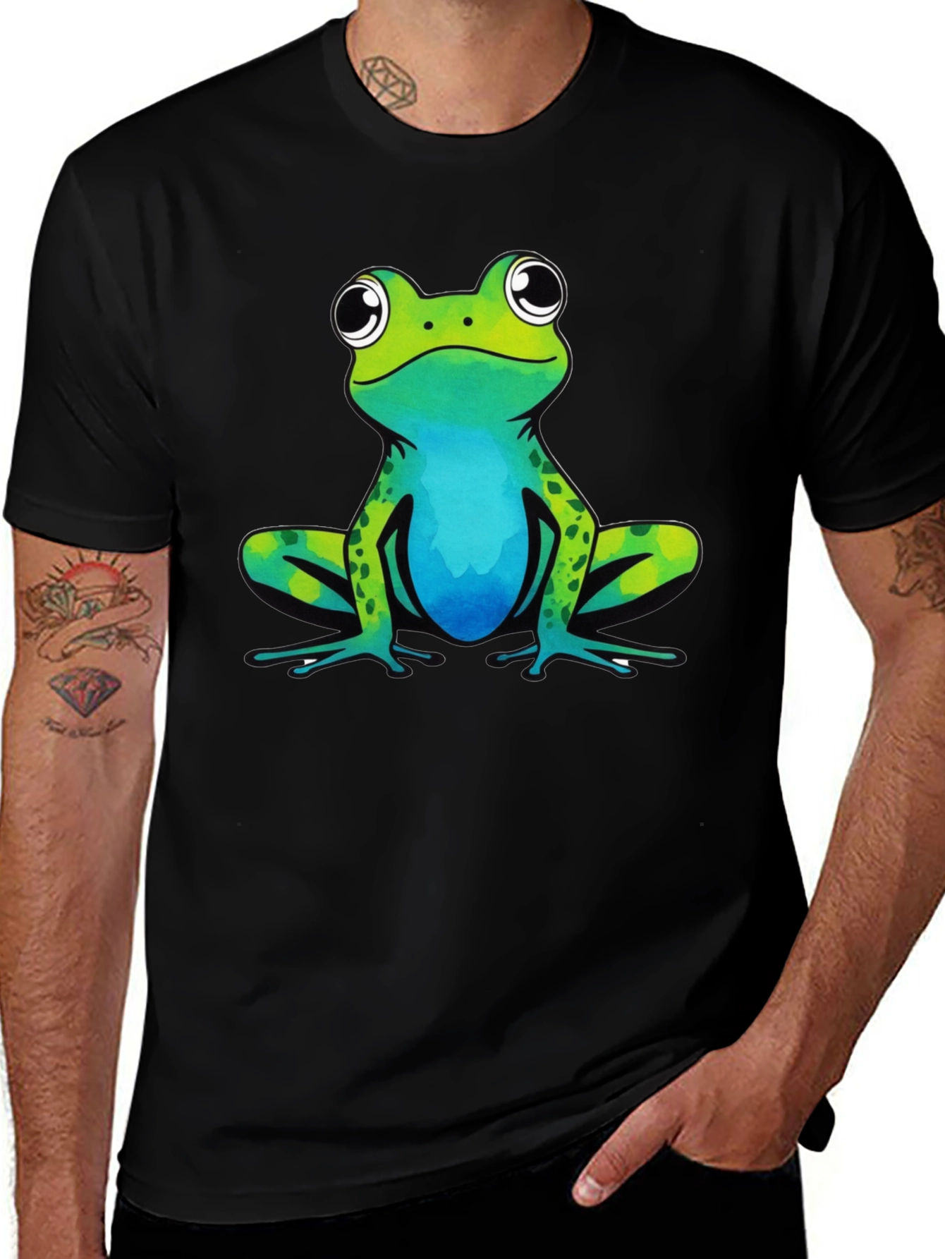 Cool Frog Graphic T-Shirt - Stylish Mens Tee