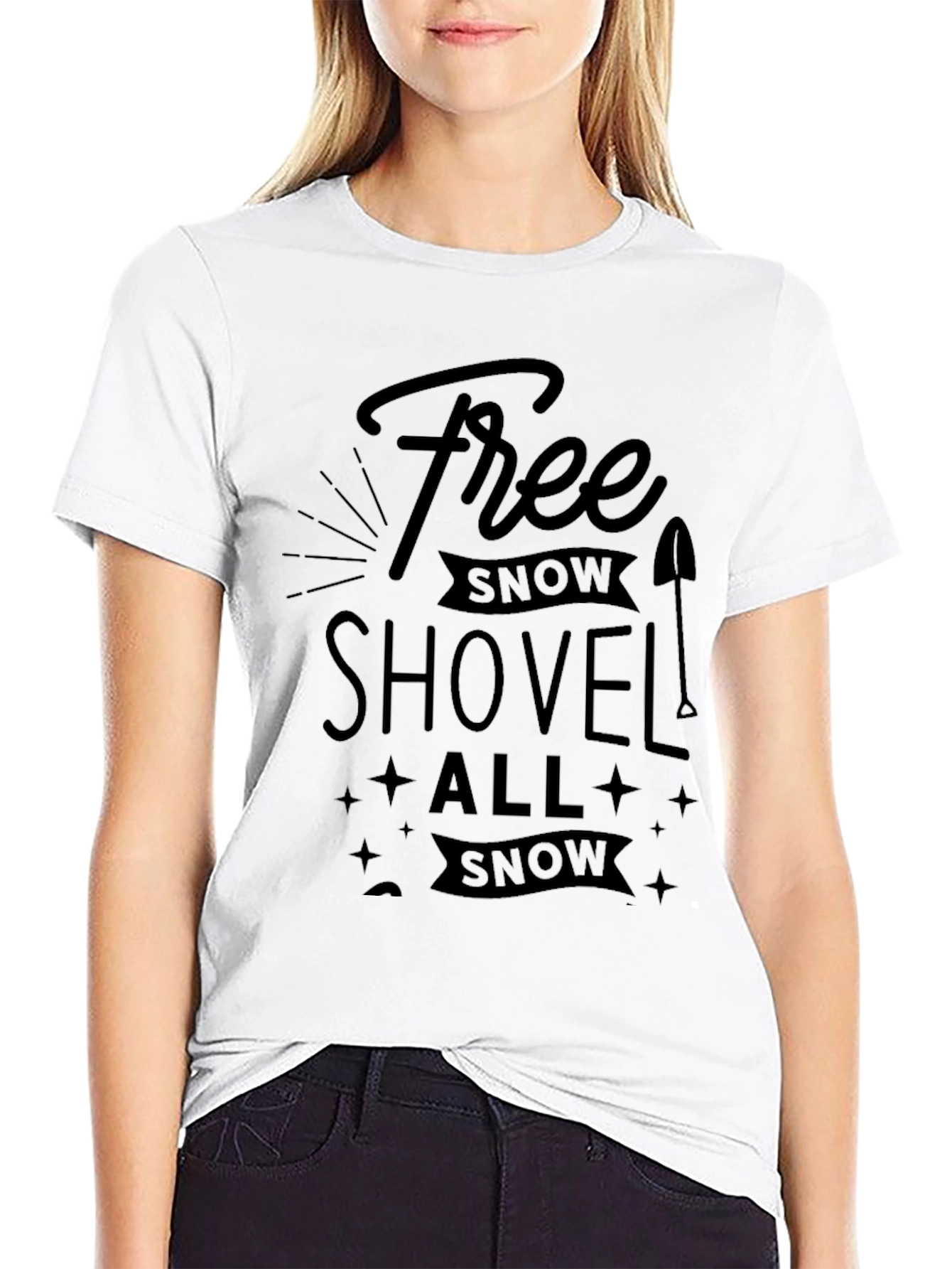 Free Snow Shovel T-Shirt - Black