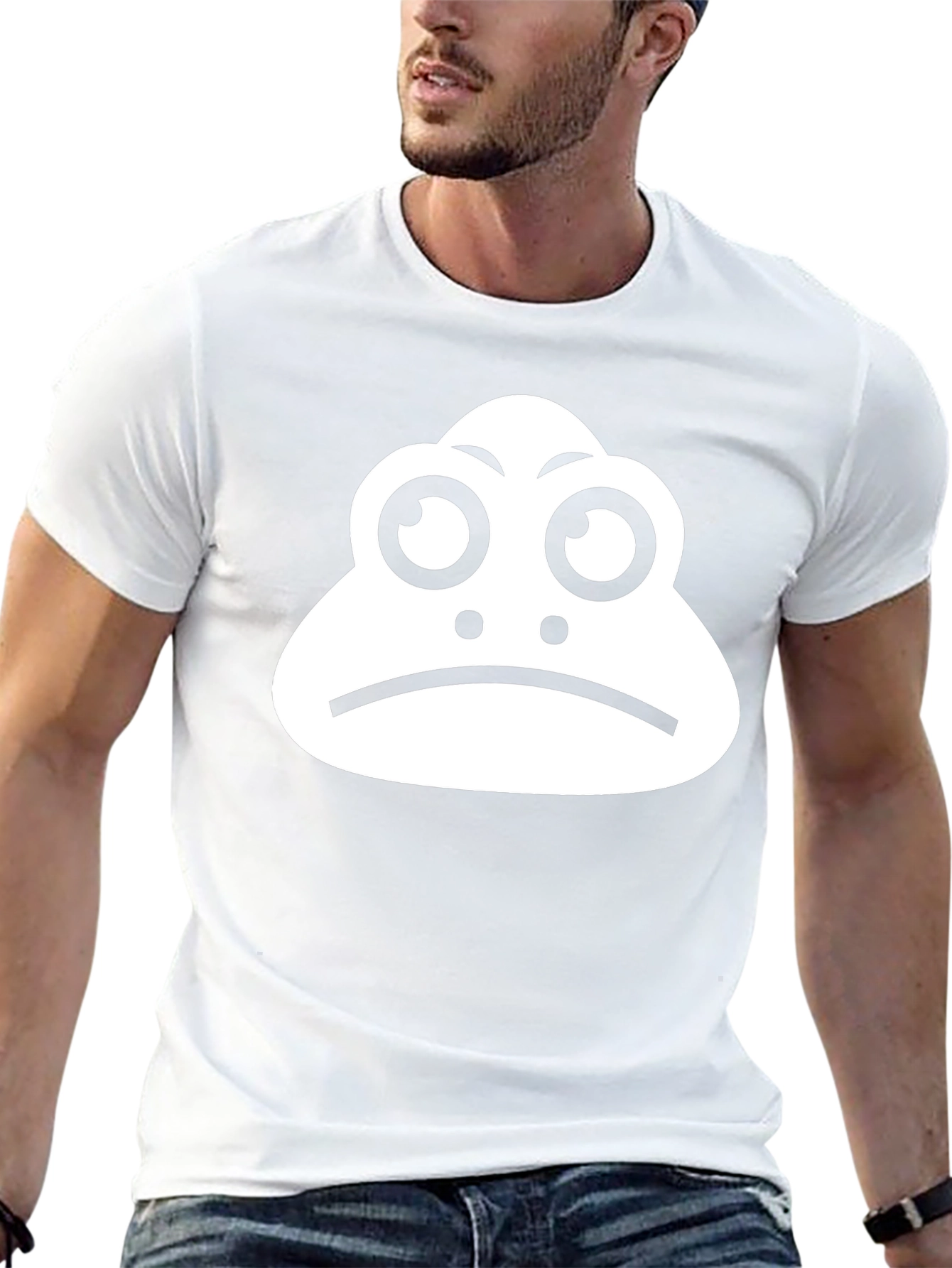 Sad Frog Graphic Tee - Black Cotton T-Shirt