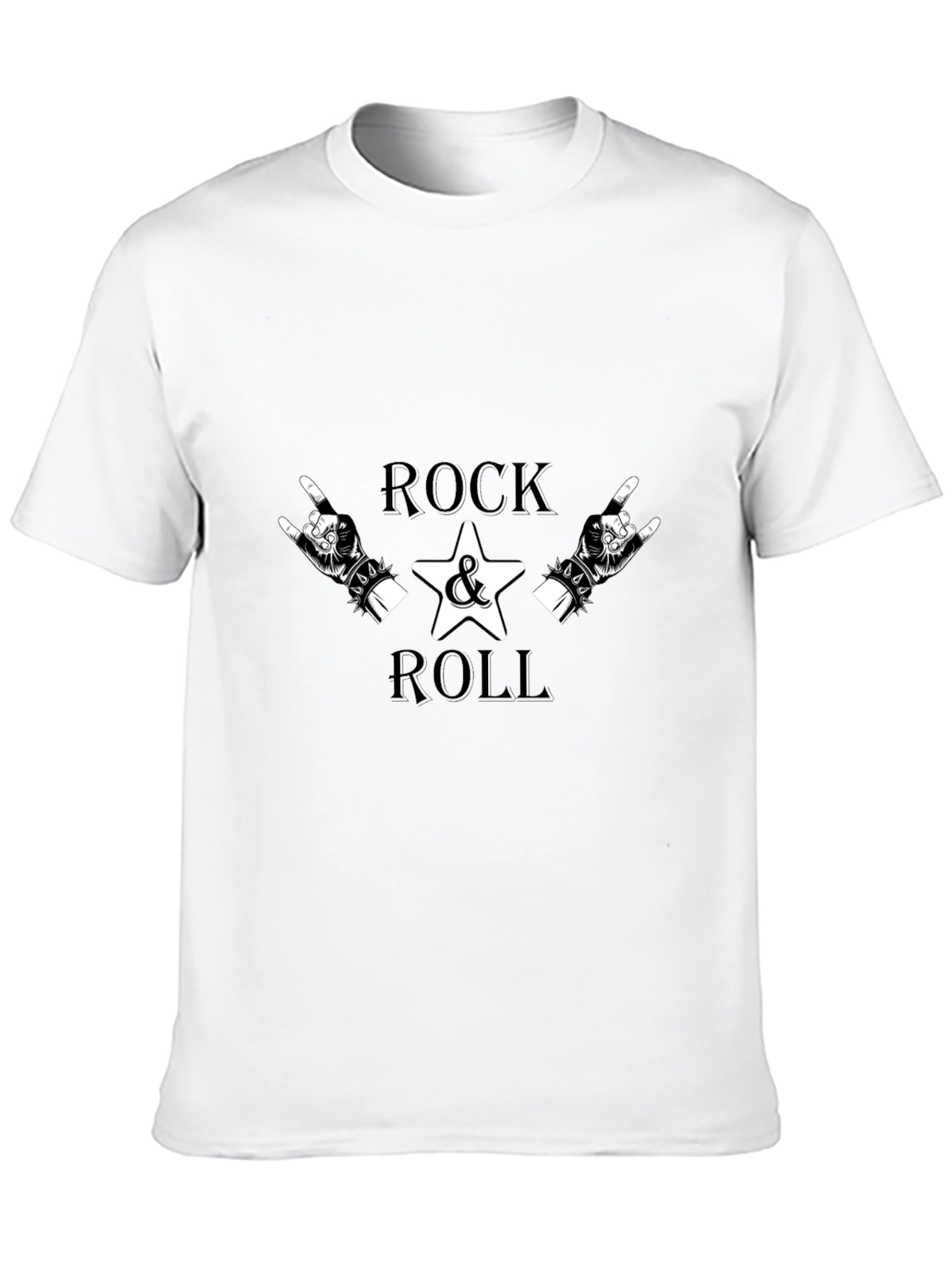 Rock & Roll Graphic Tee - Black Cotton T-Shirt