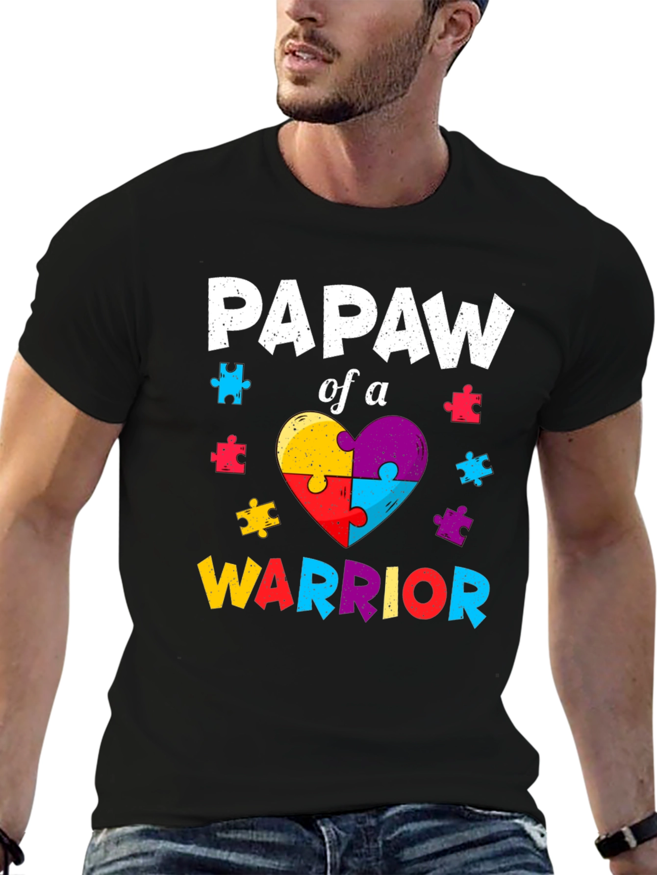 Papaw of a Warrior Autism Awareness T-Shirt