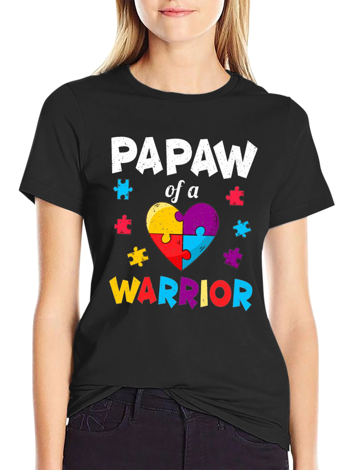 Papaw of a Warrior Autism Awareness T-Shirt