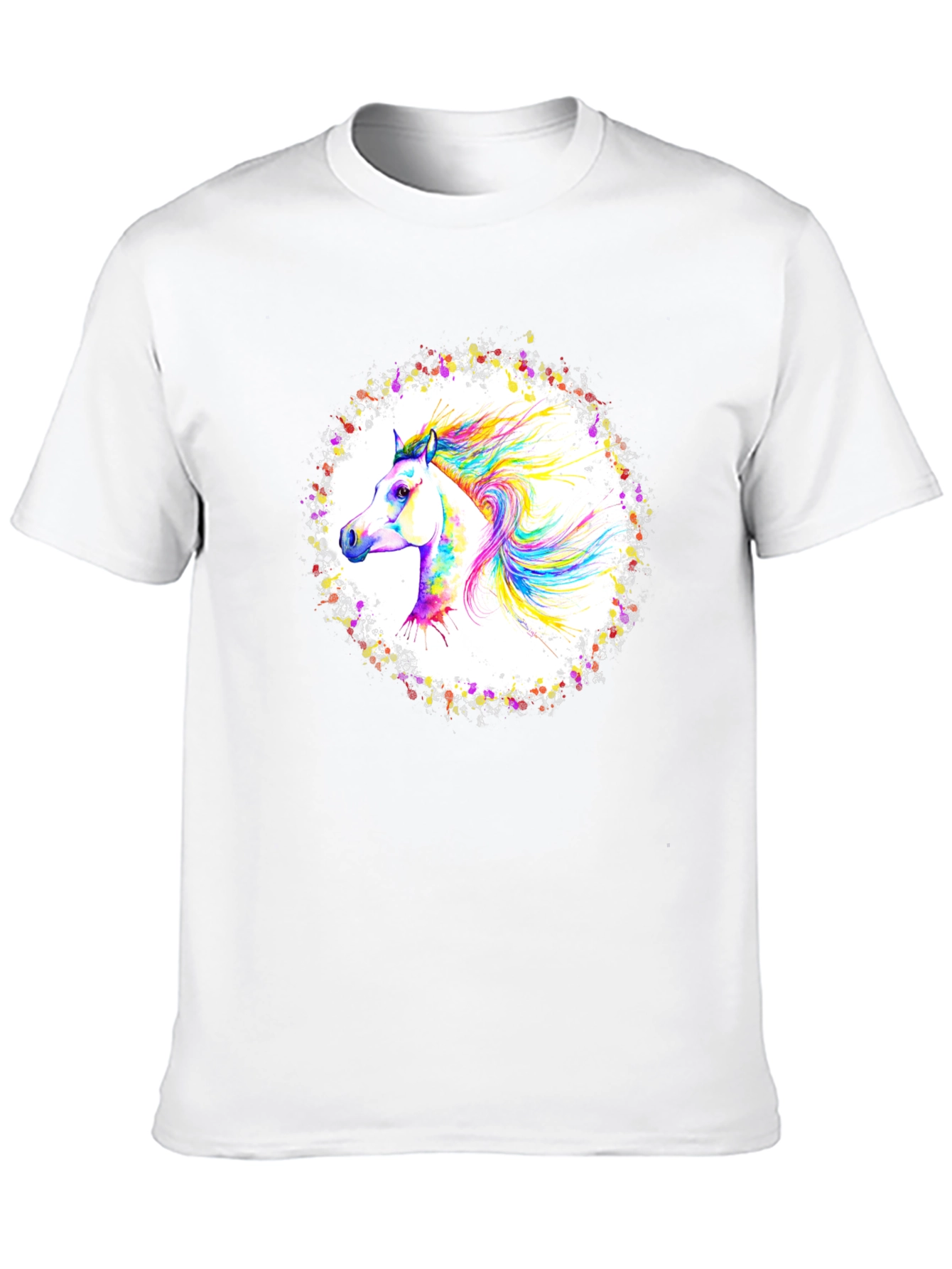 Vibrant Horse Graphic Black T-Shirt