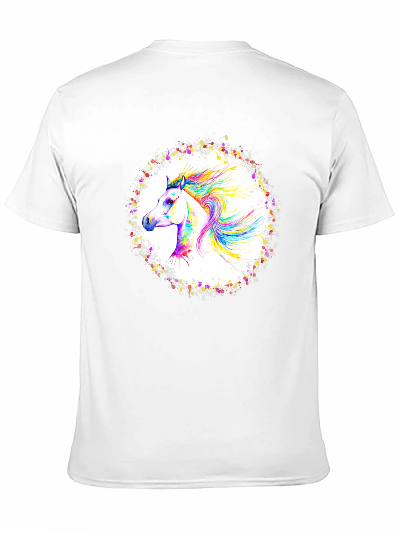 Vibrant Horse Graphic Black T-Shirt