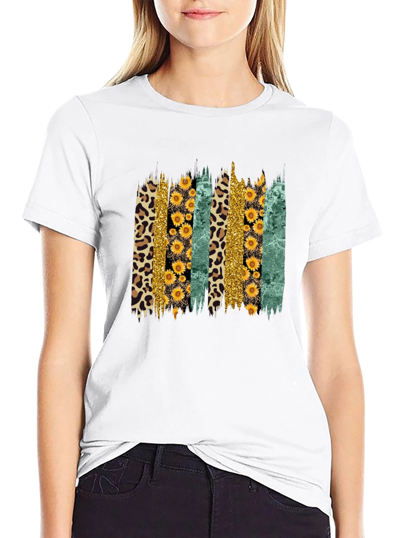 Sunflower Leopard Print Graphic Tee