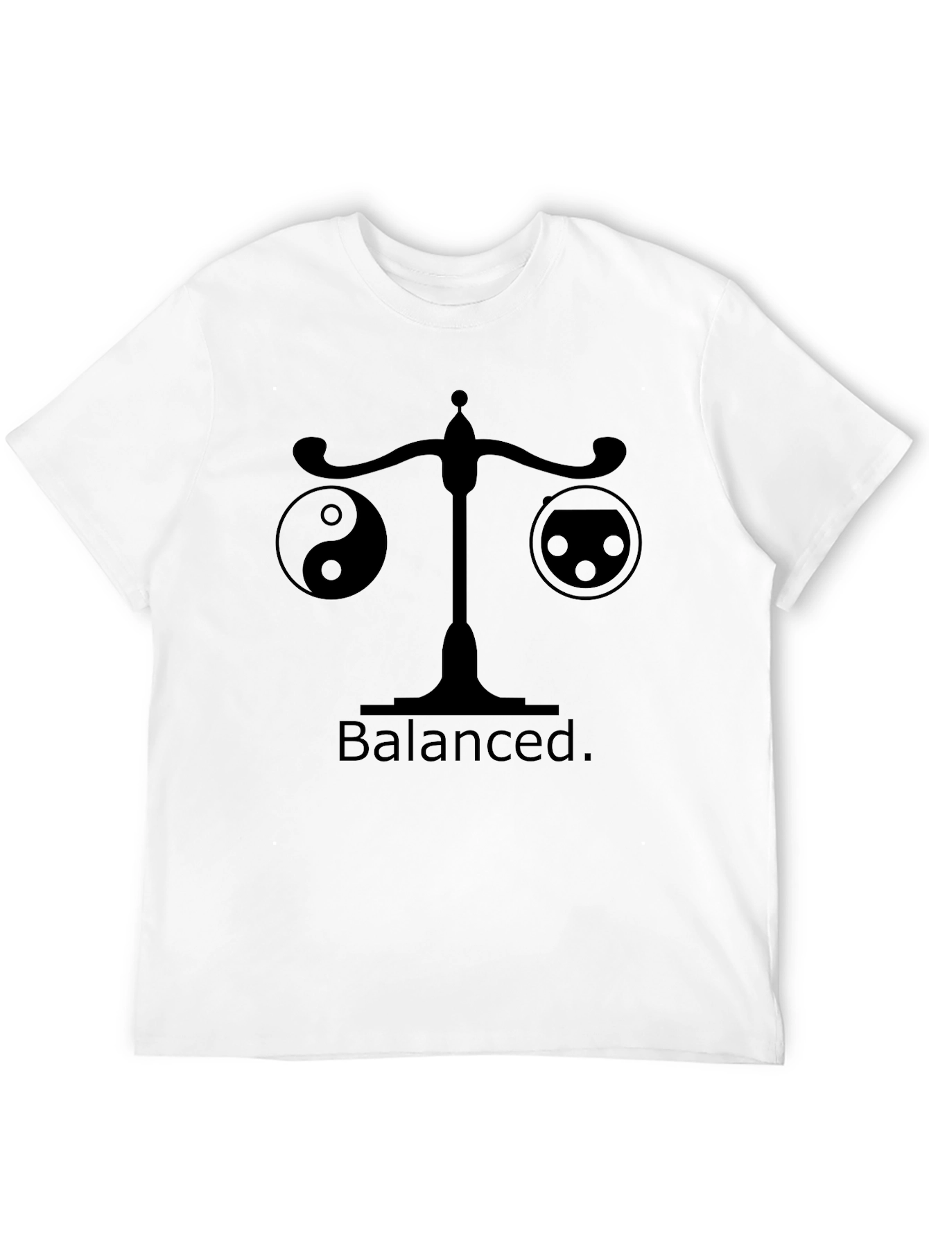 Balanced Yin Yang Scale Black T-Shirt