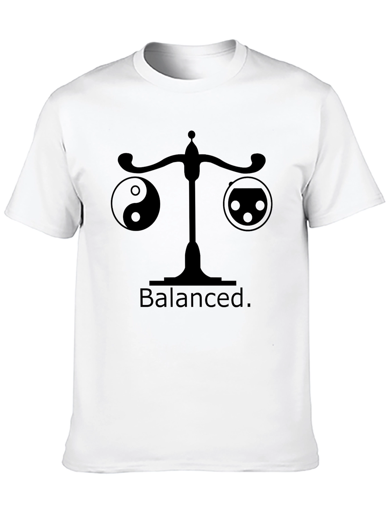 Balanced Yin Yang Scale Black T-Shirt