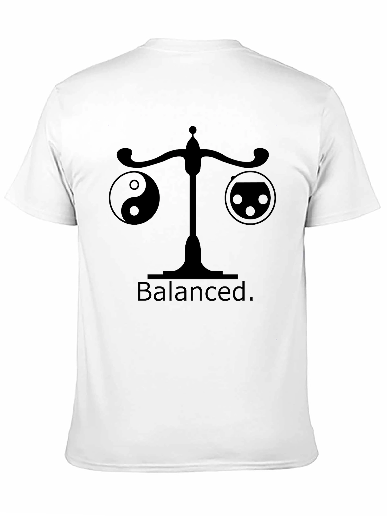Balanced Yin Yang Scale Black T-Shirt