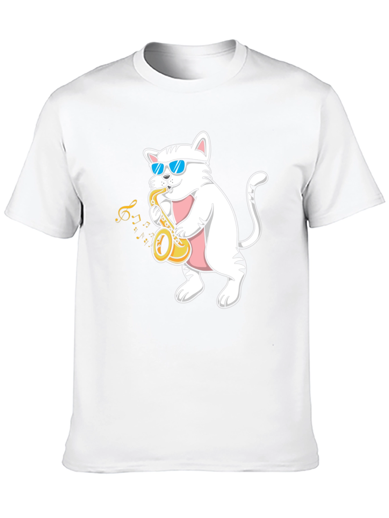 Cool Cat Saxophone T-Shirt - Black