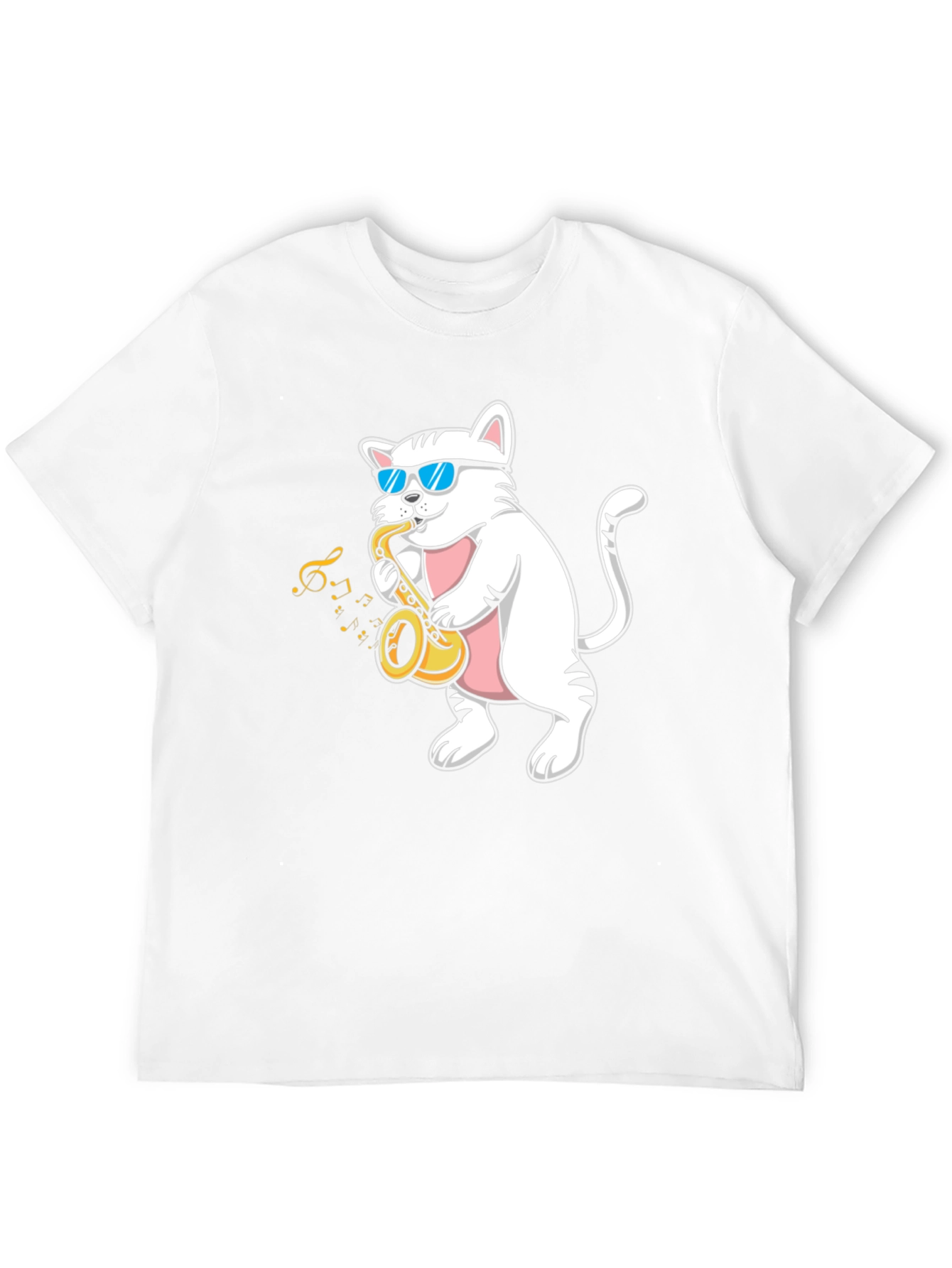 Cool Cat Saxophone T-Shirt - Black