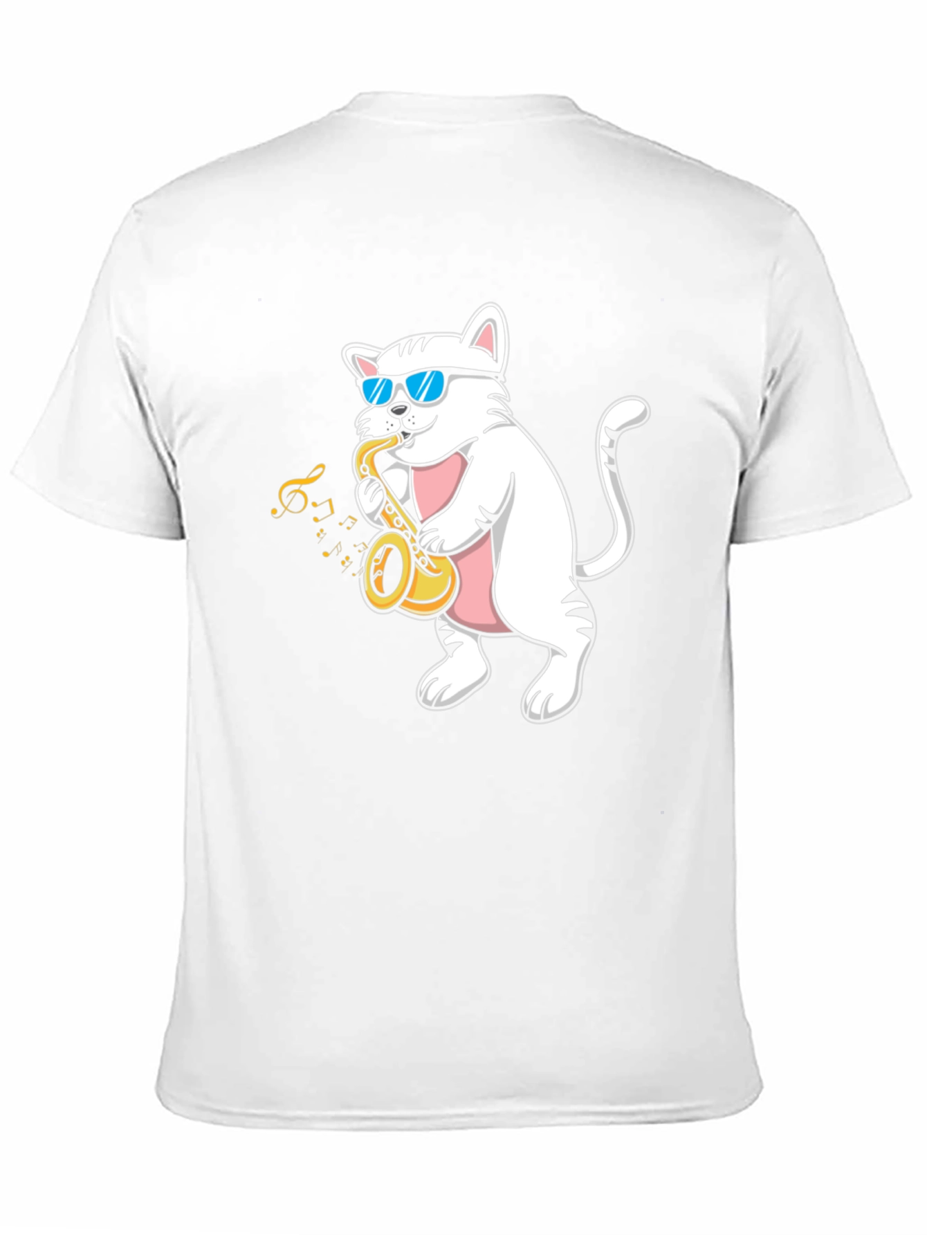 Cool Cat Saxophone T-Shirt - Black